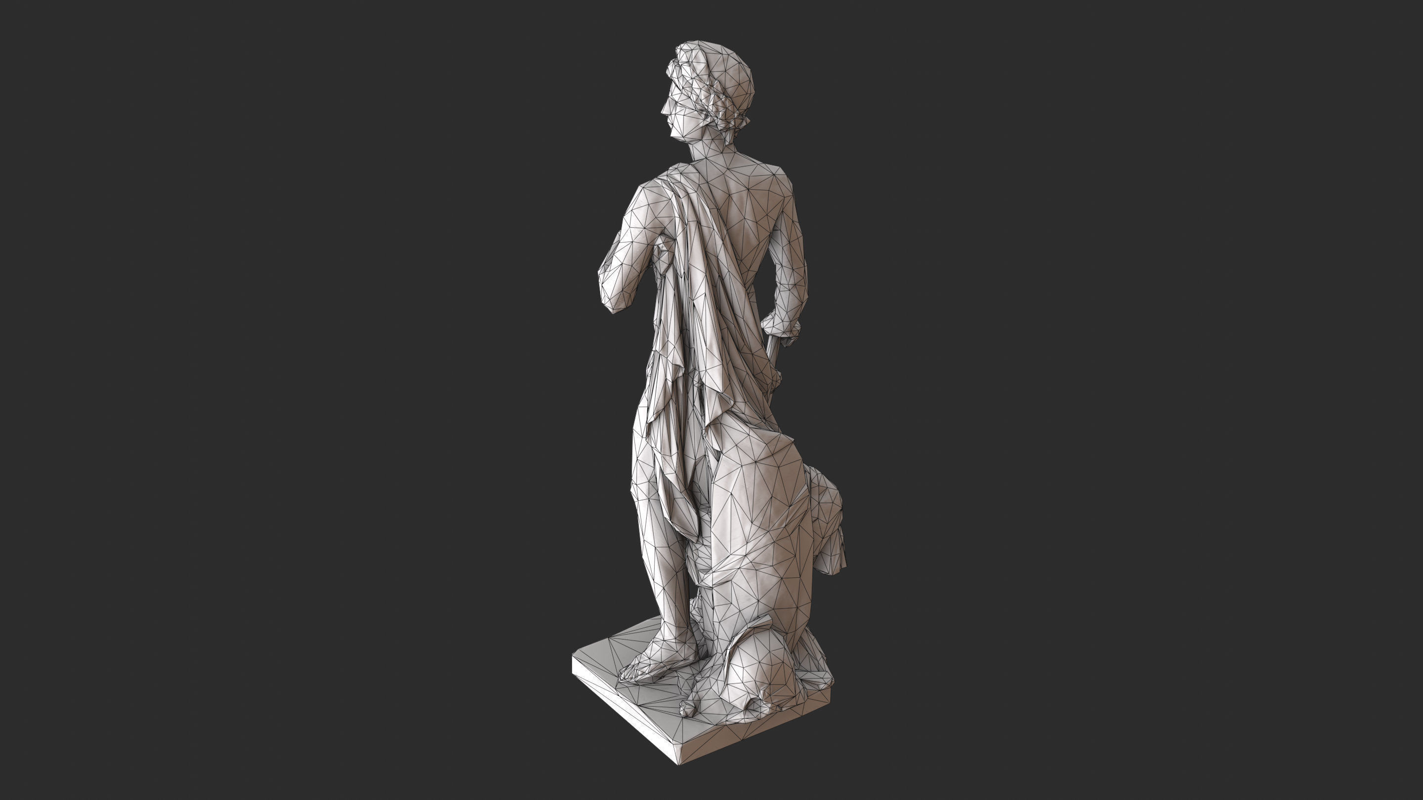 Roman Imperator - Marble Low-poly 3D model_14