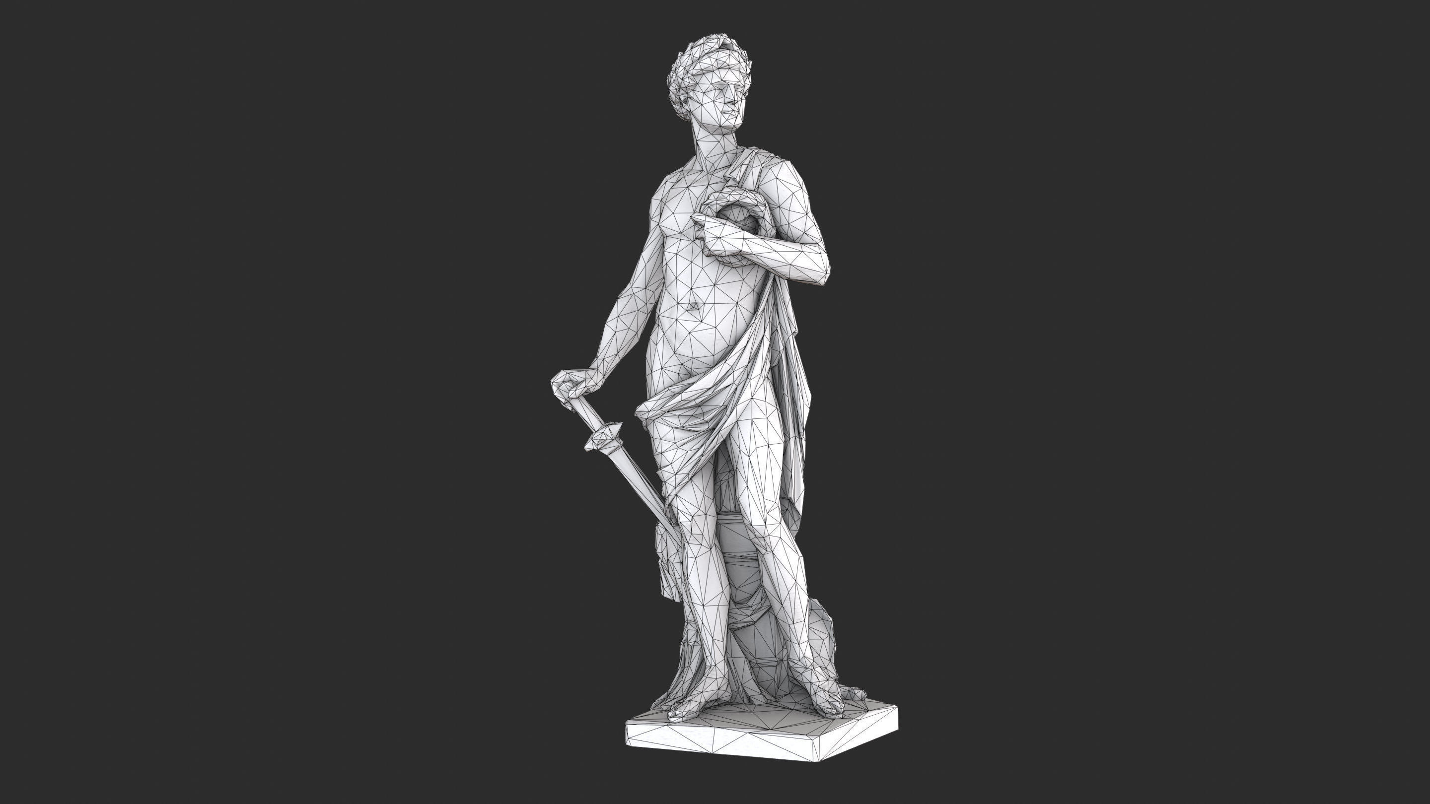 Roman Imperator - Bronze Low-poly 3D model_10