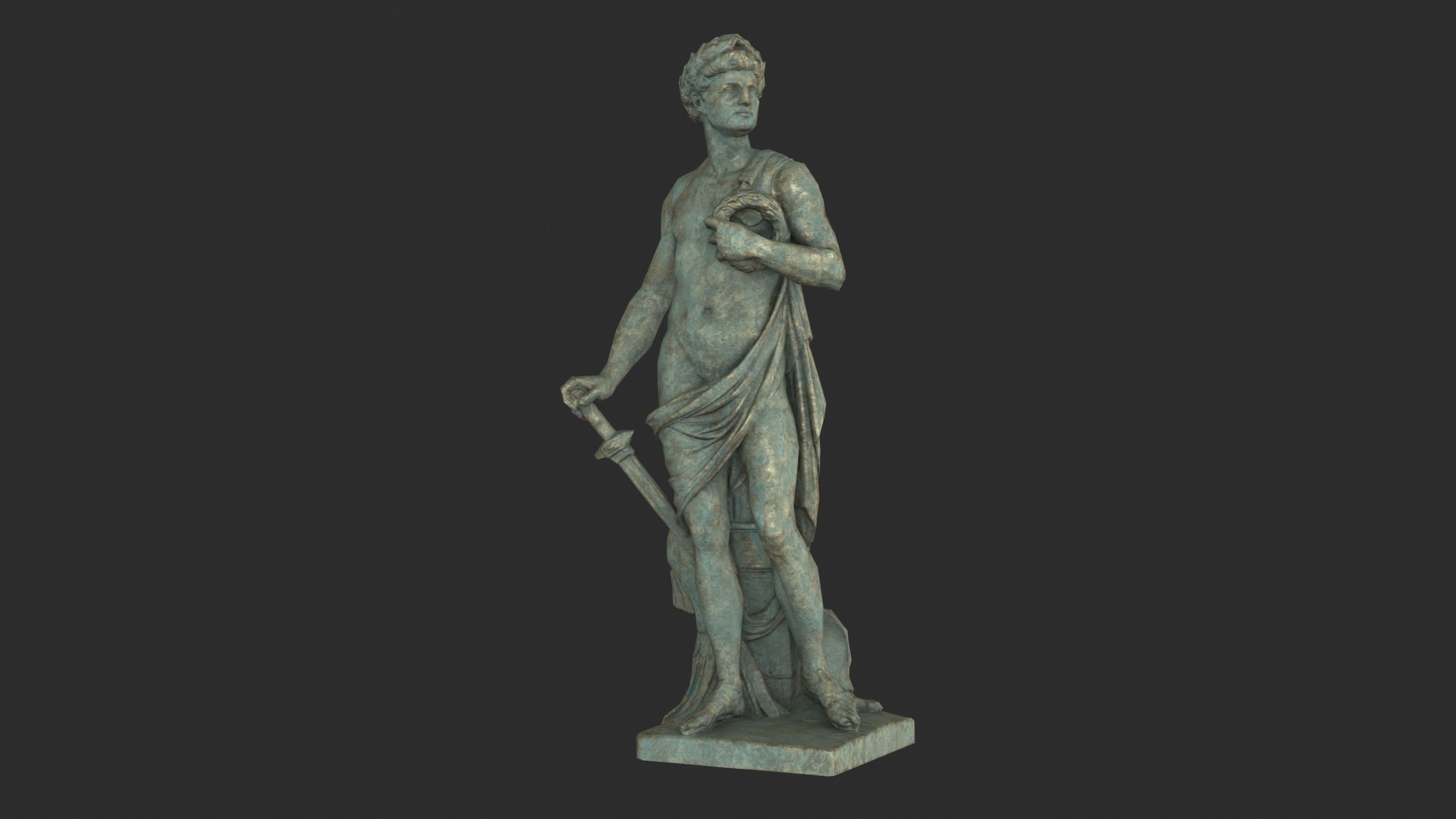 Roman Imperator - Bronze Low-poly 3D model_1