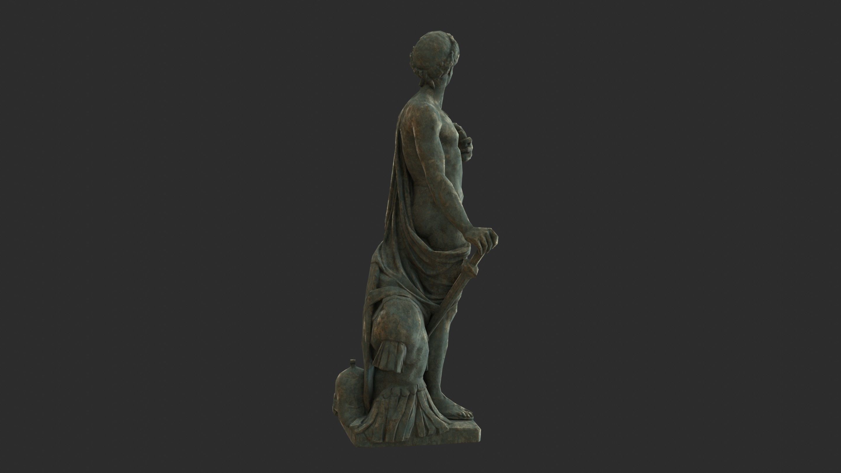Roman Imperator - Bronze Low-poly 3D model_3