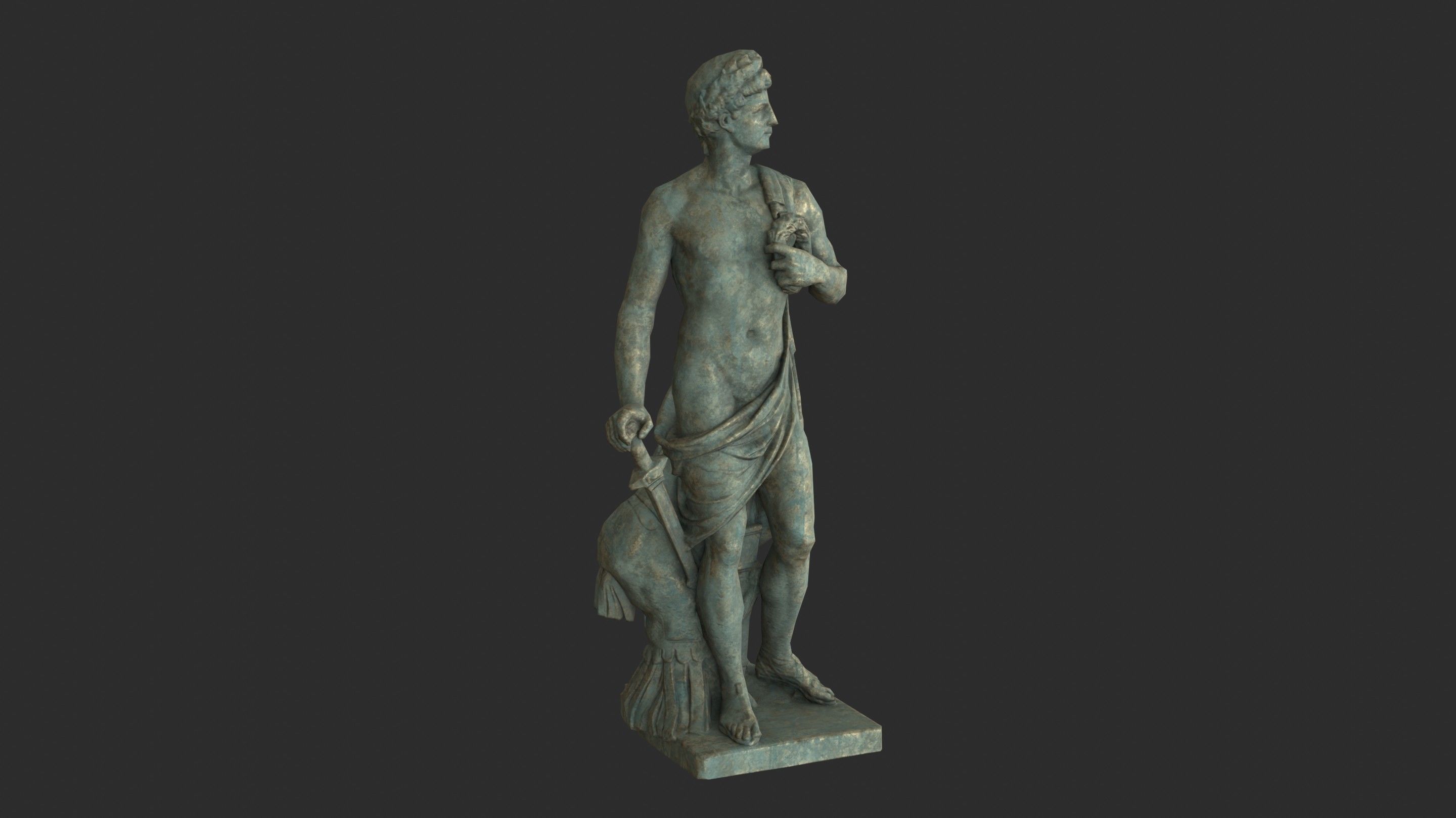 Roman Imperator - Bronze Low-poly 3D model_2