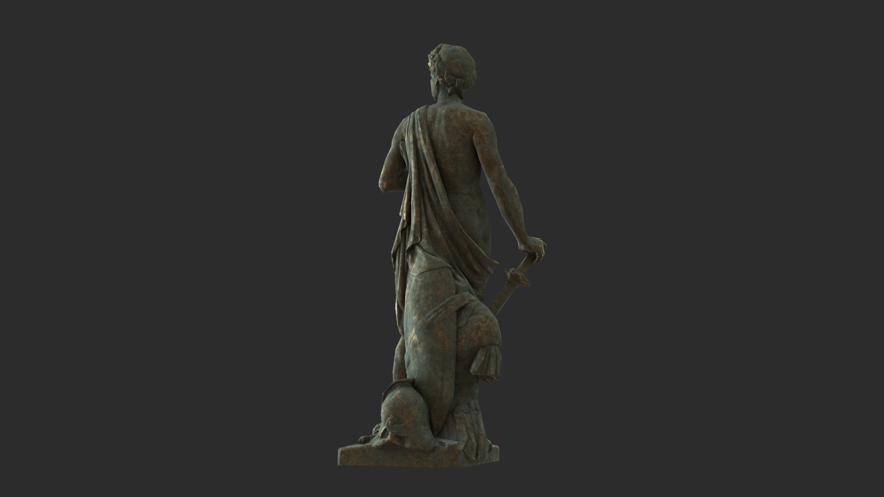 Roman Imperator - Bronze Low-poly 3D model_4