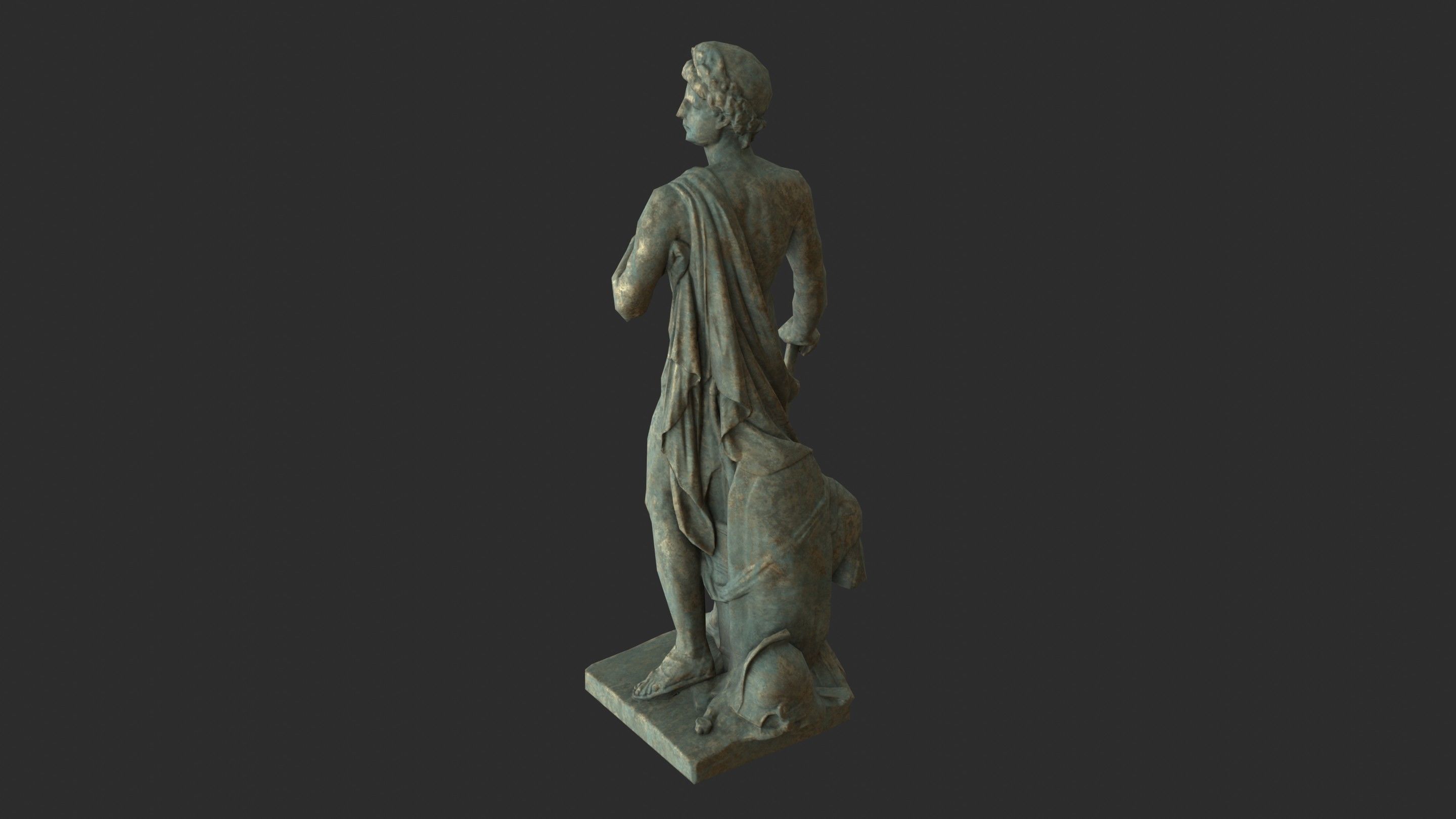 Roman Imperator - Bronze Low-poly 3D model_5