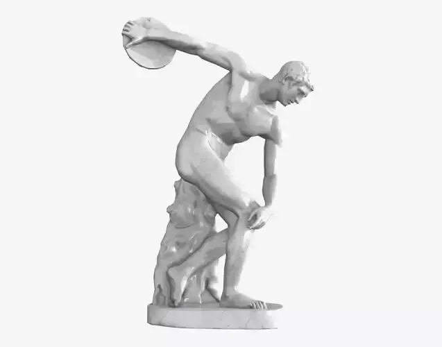 Discobolus Statue - Marble Low-poly 3D model