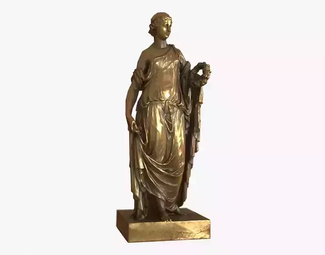 Roman Woman Statue - Gold