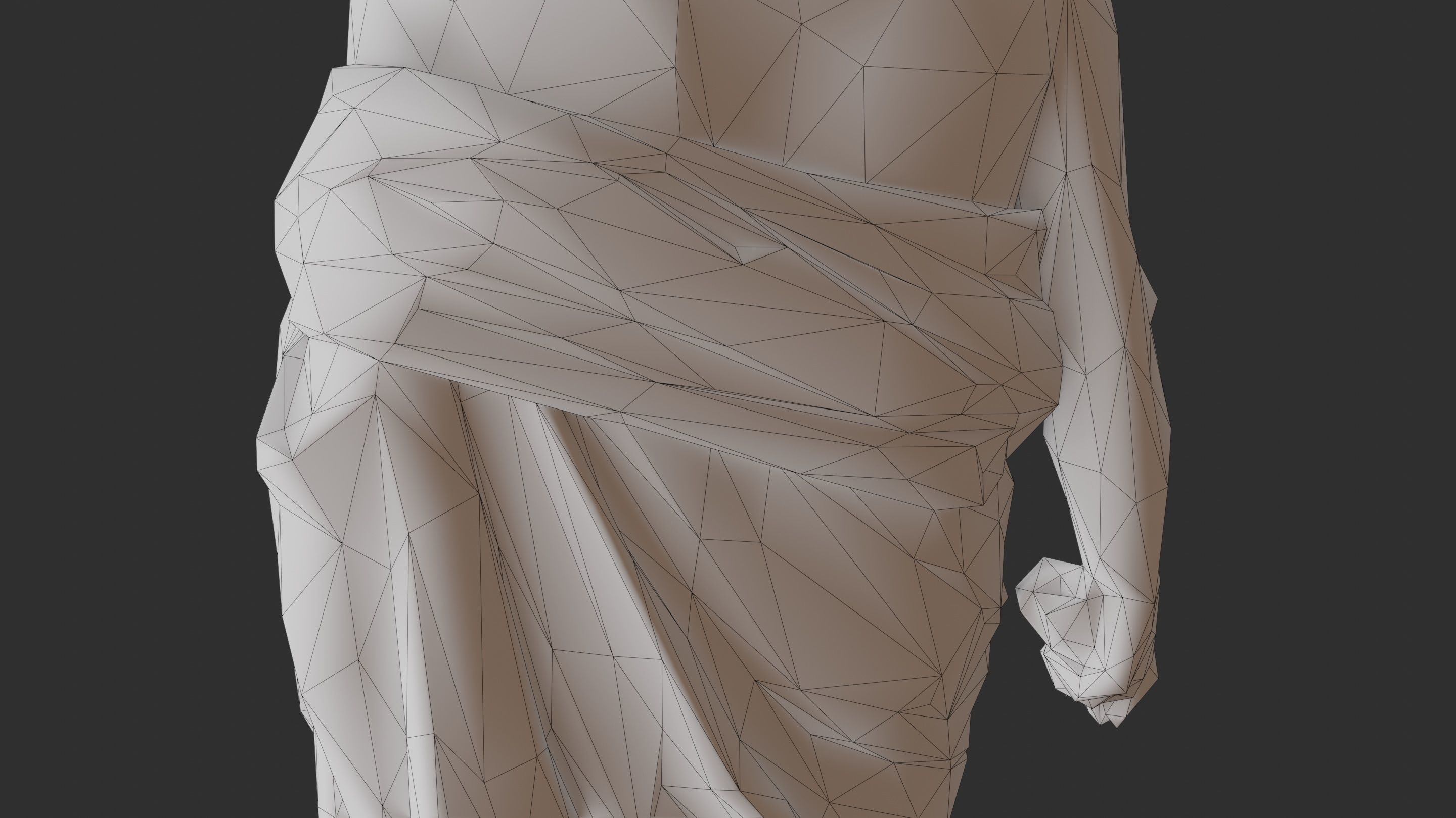 Greek Man Statue - Gold Low-poly 3D model_24