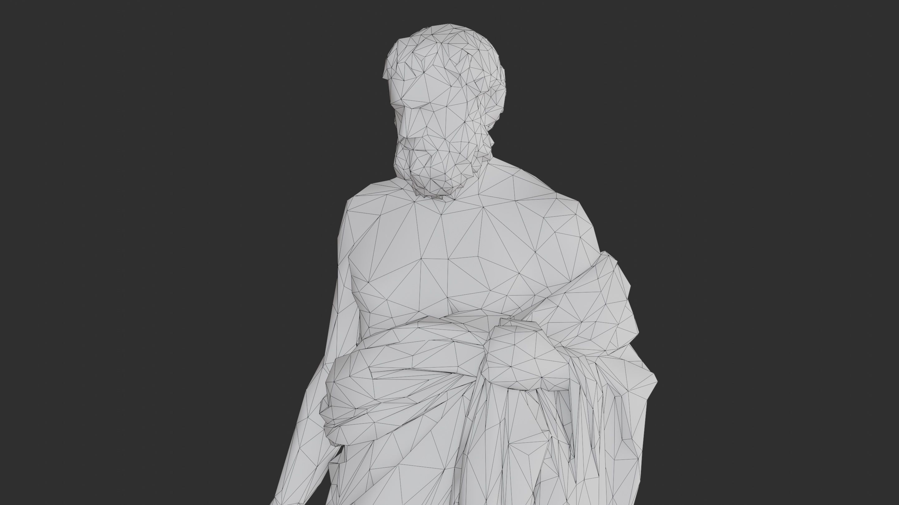 Greek Man Statue - Gold Low-poly 3D model_21