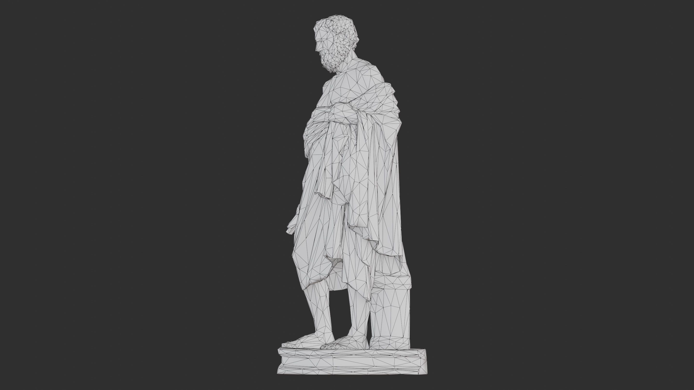 Greek Man Statue - Gold Low-poly 3D model_20