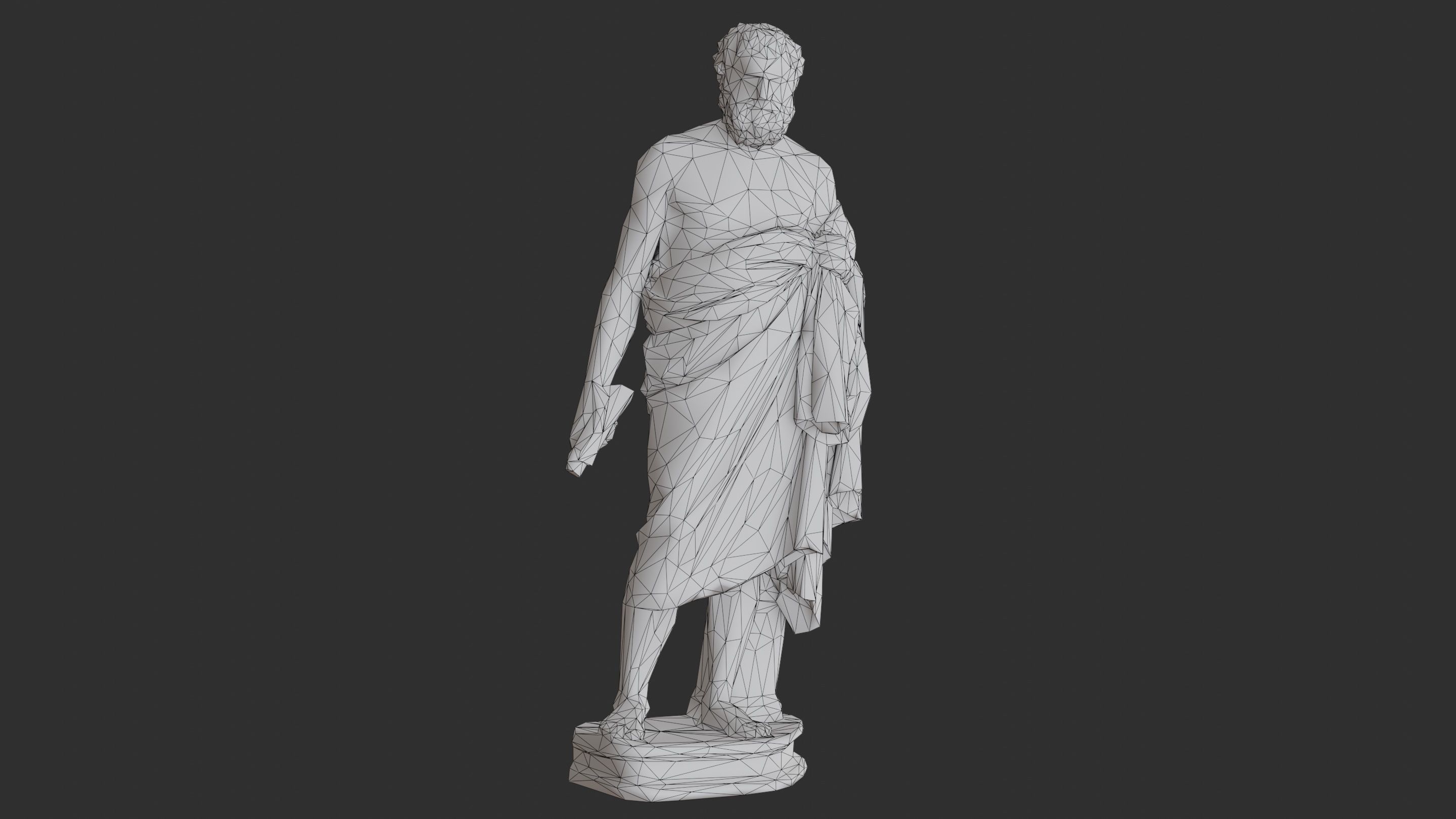 Greek Man Statue - Gold Low-poly 3D model_14