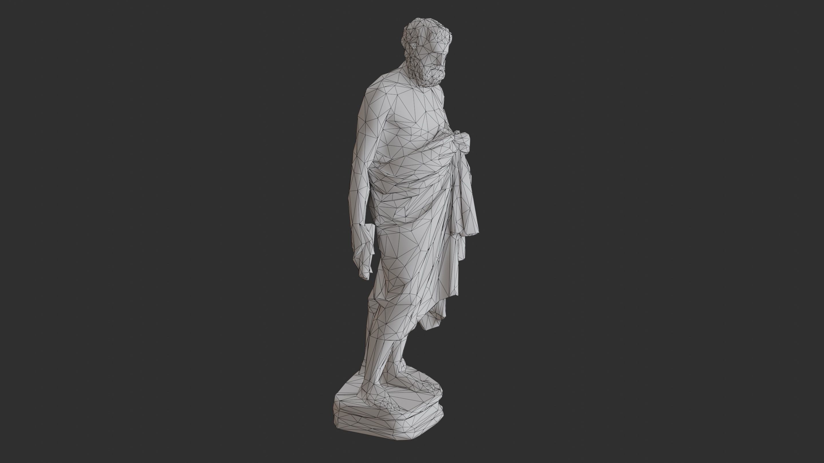 Greek Man Statue - Gold Low-poly 3D model_15