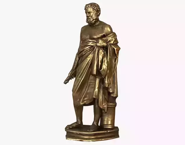 Greek Man Statue - Gold Low-poly 3D model