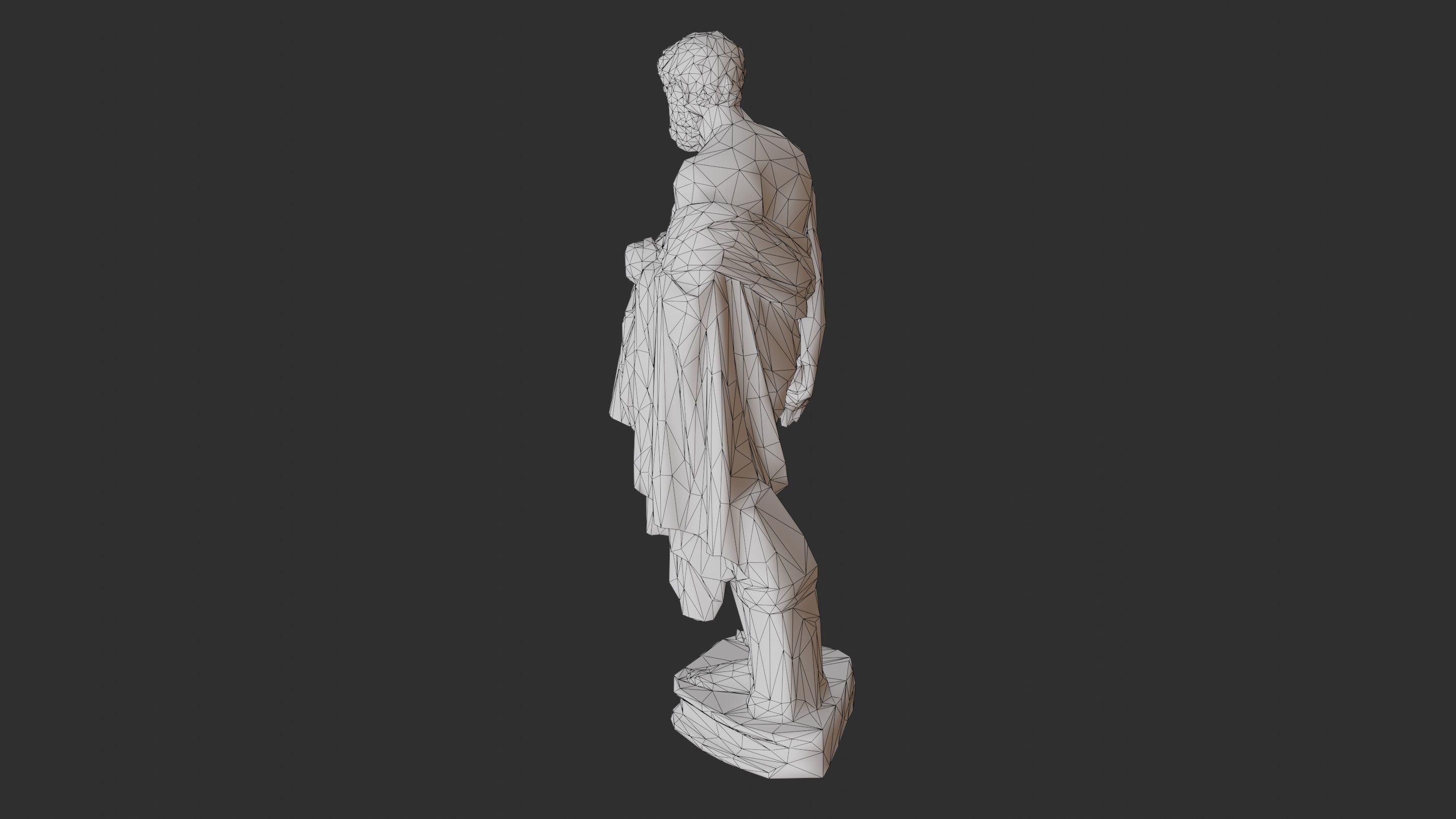 Greek Man Statue - Gold Low-poly 3D model_18