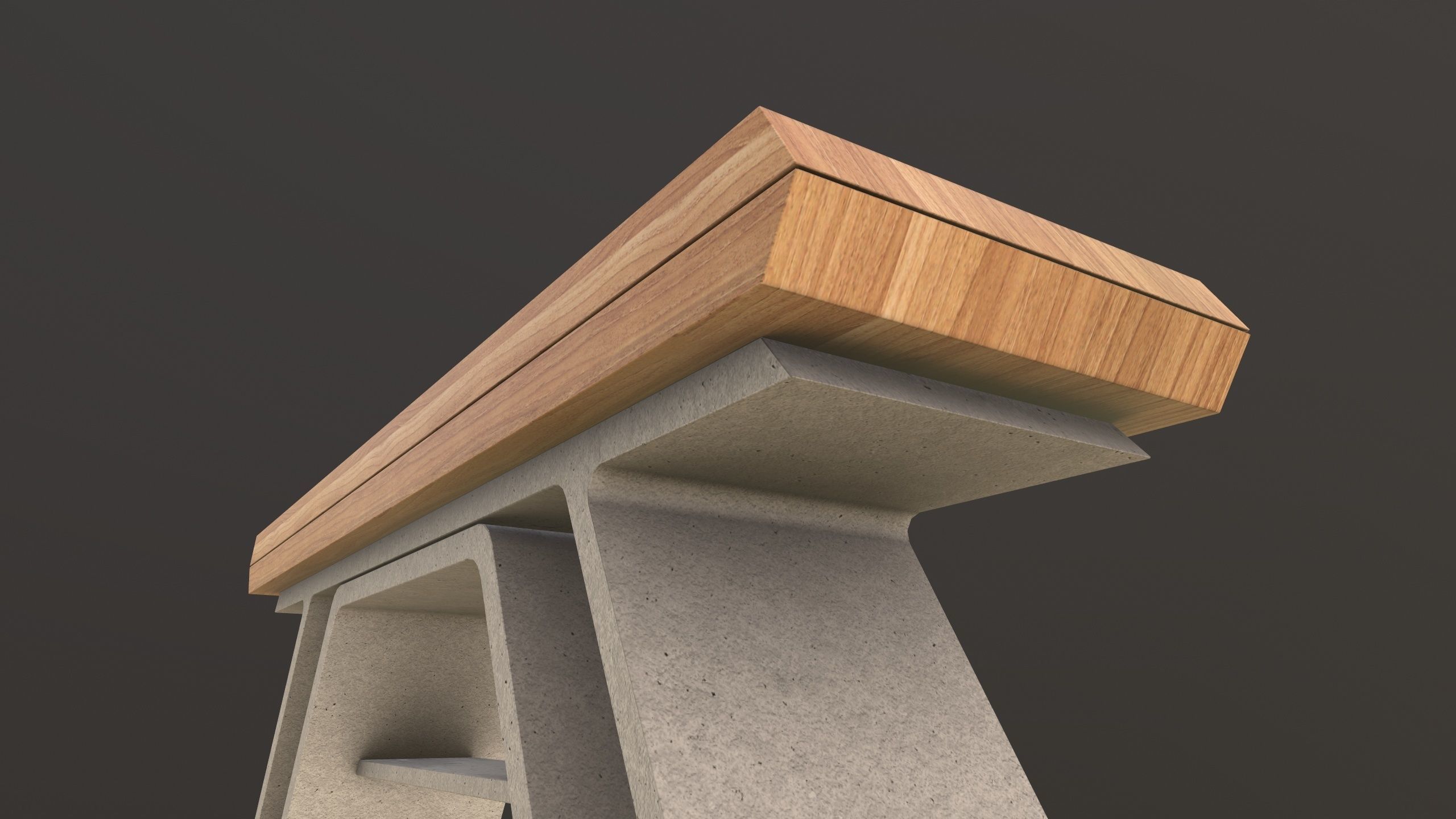 Modern Bench 3D Model VR AR  Low-poly 3D model_15