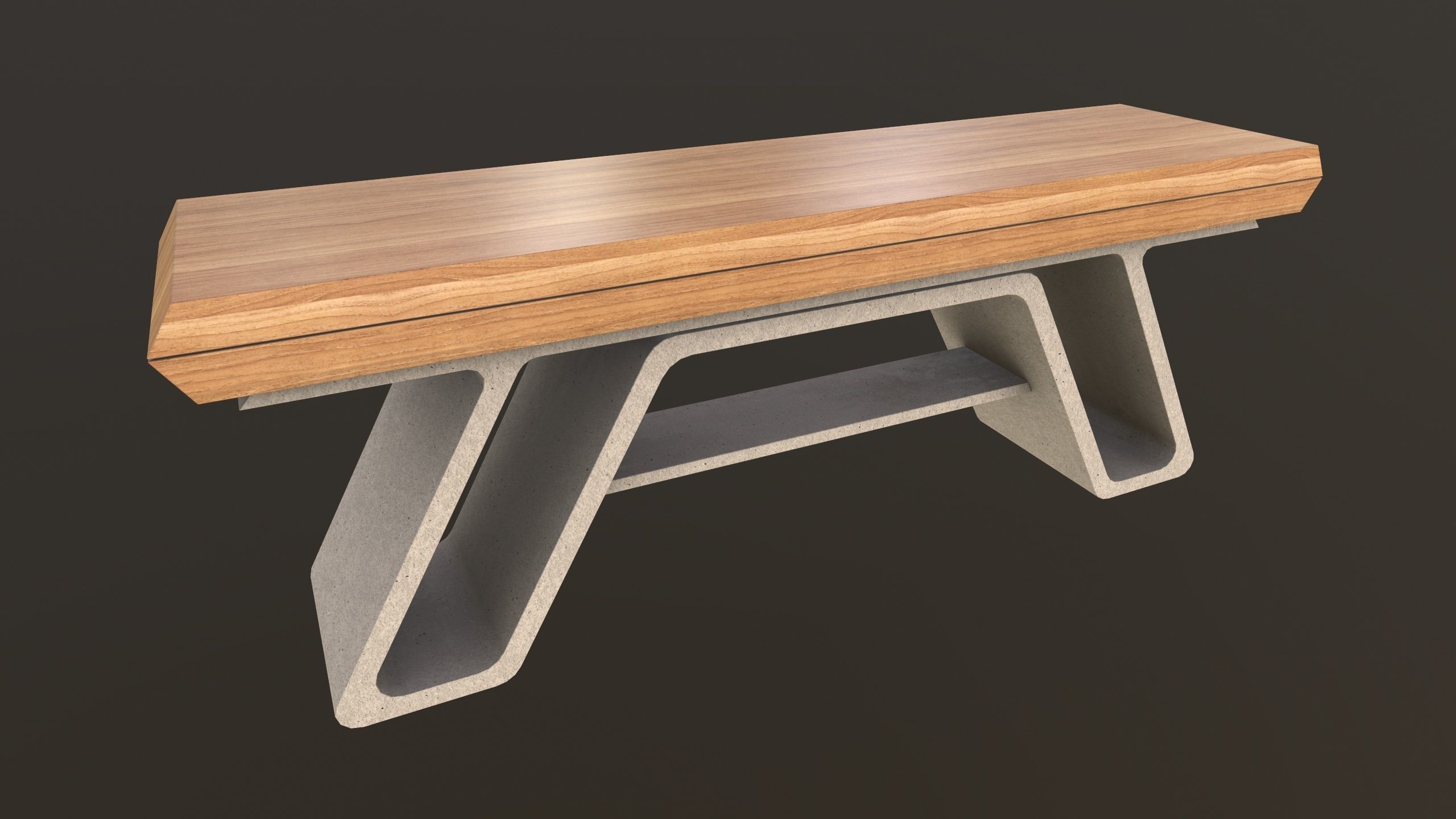 Modern Bench 3D Model VR AR  Low-poly 3D model_7