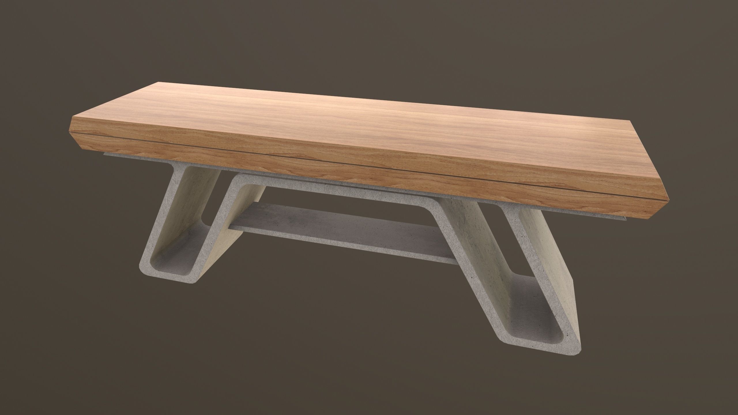 Modern Bench 3D Model VR AR  Low-poly 3D model_3