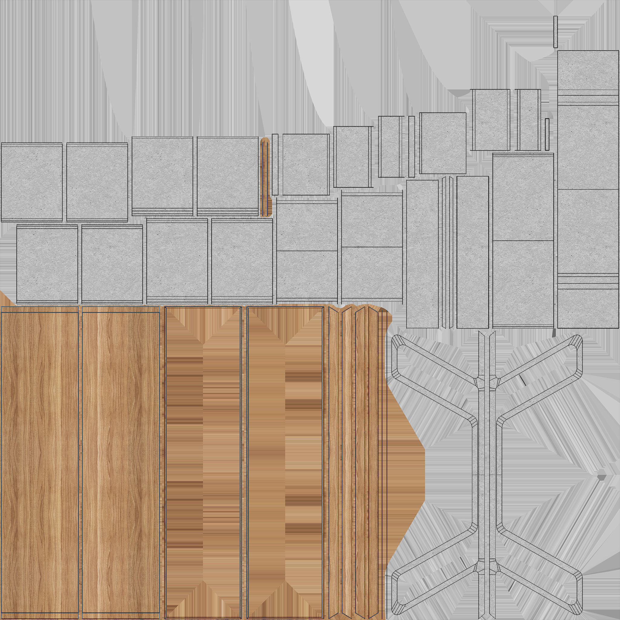 Modern Bench 3D Model VR AR  Low-poly 3D model_17