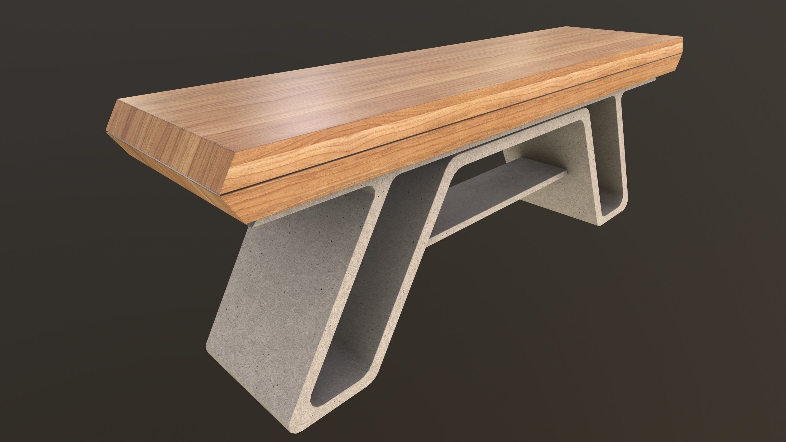 Modern Bench 3D Model VR AR  Low-poly 3D model_6