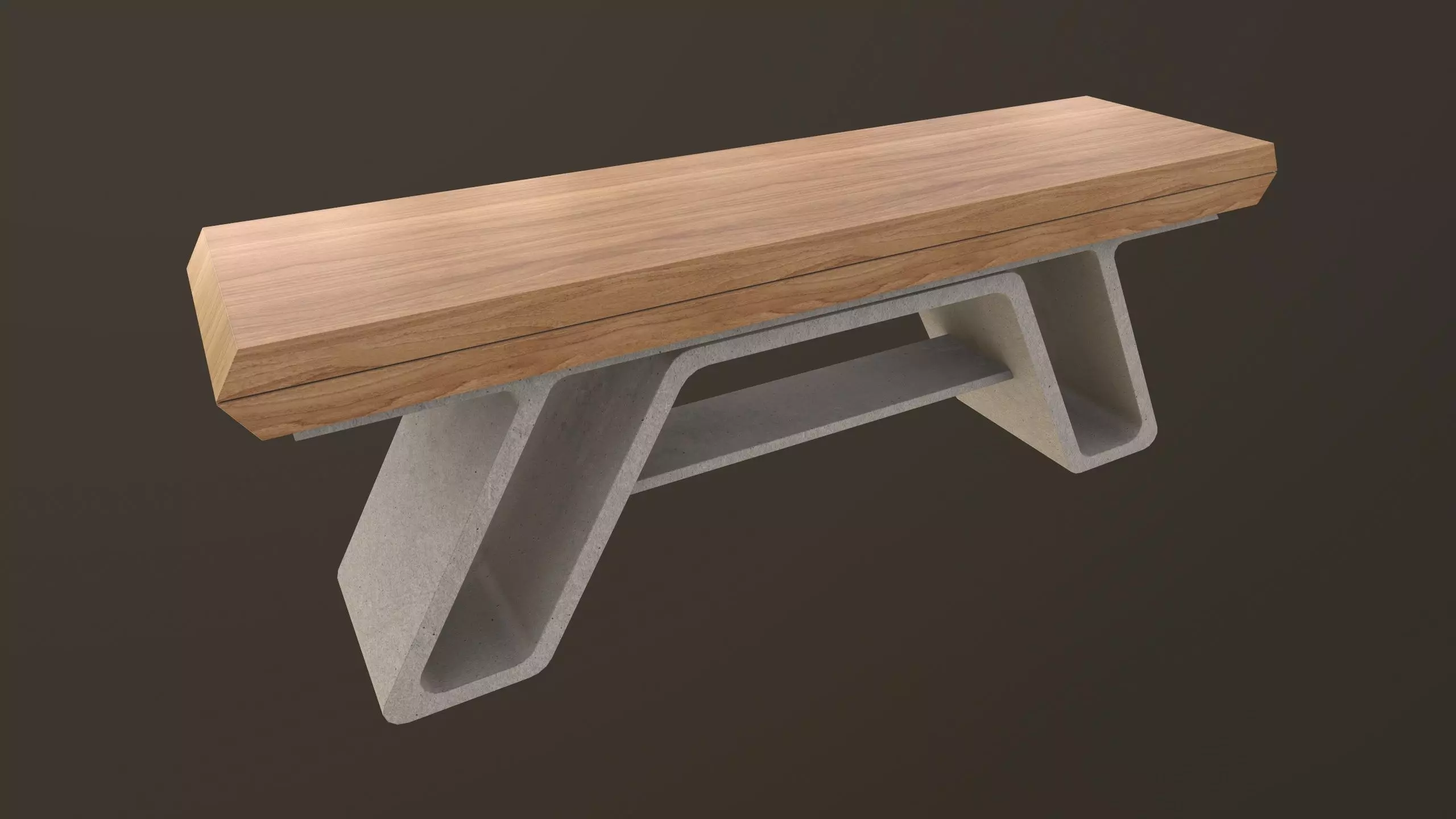 Modern Bench 3D Model VR AR  Low-poly 3D model_0