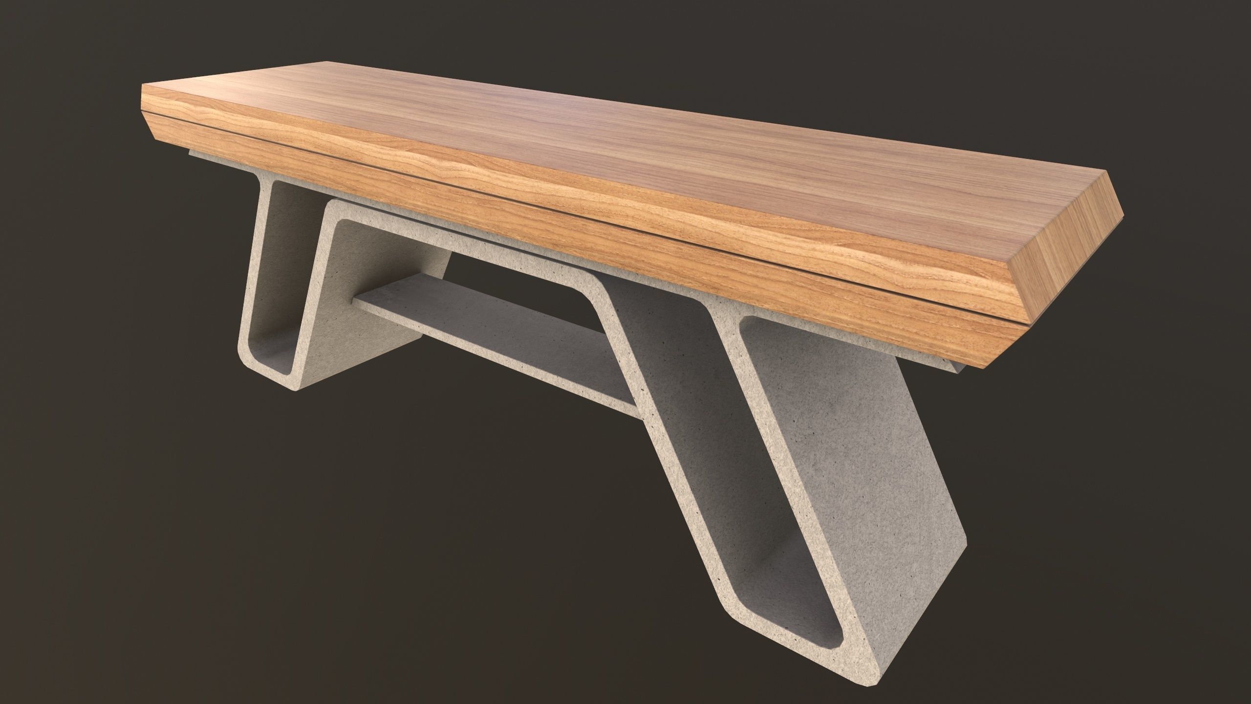 Modern Bench 3D Model VR AR  Low-poly 3D model_9