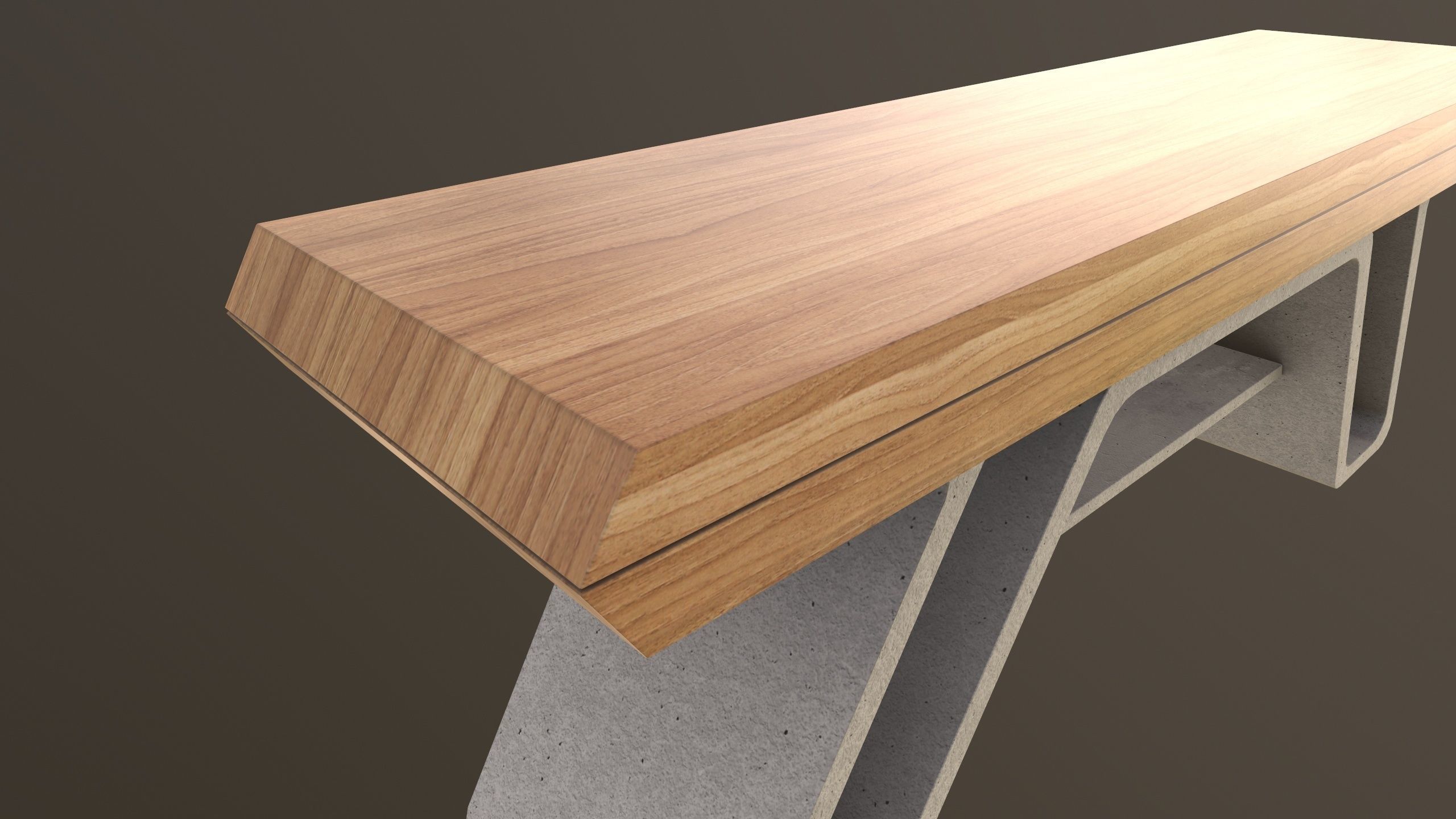 Modern Bench 3D Model VR AR  Low-poly 3D model_13