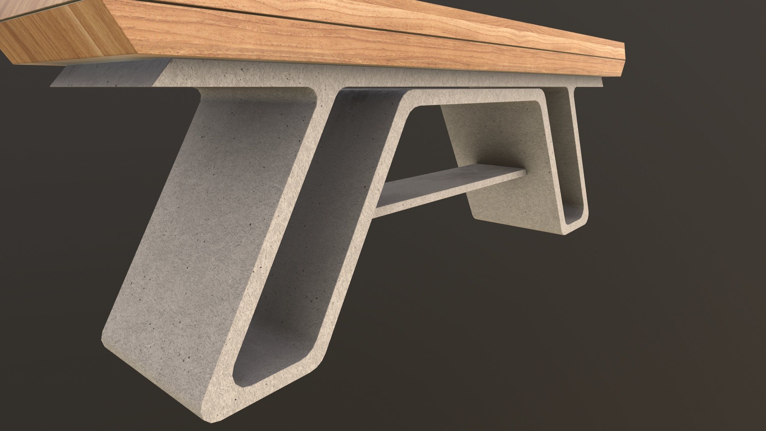 Modern Bench 3D Model VR AR  Low-poly 3D model_10
