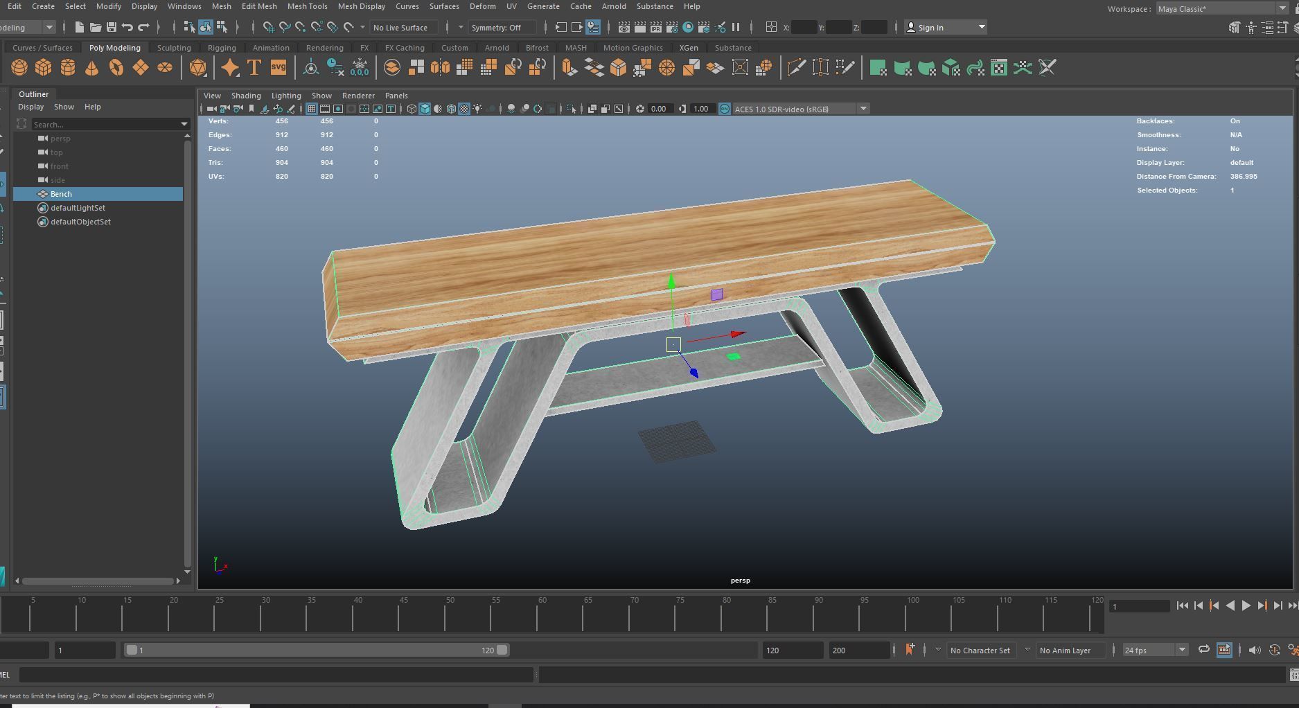 Modern Bench 3D Model VR AR  Low-poly 3D model_18