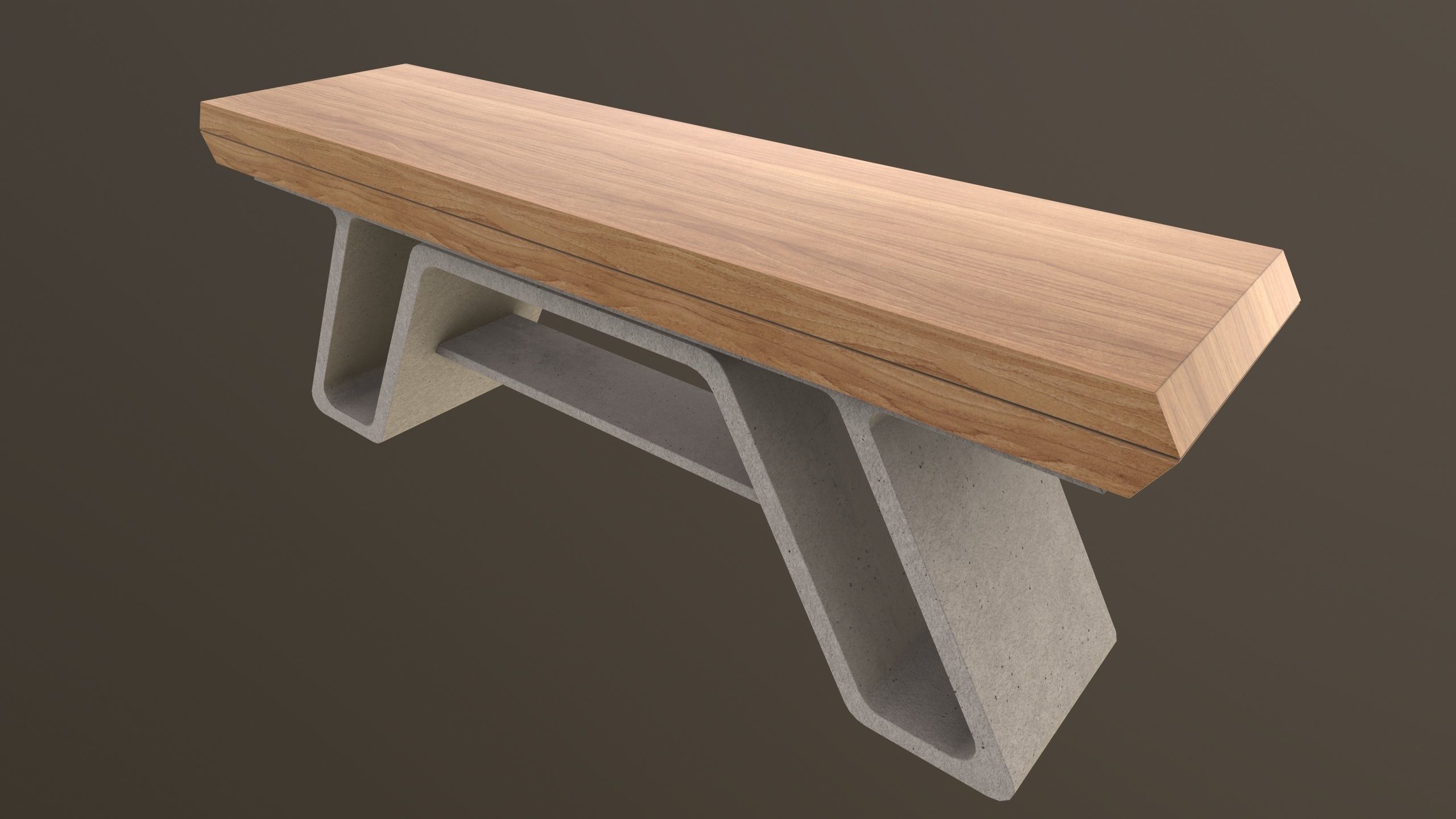 Modern Bench 3D Model VR AR  Low-poly 3D model_4