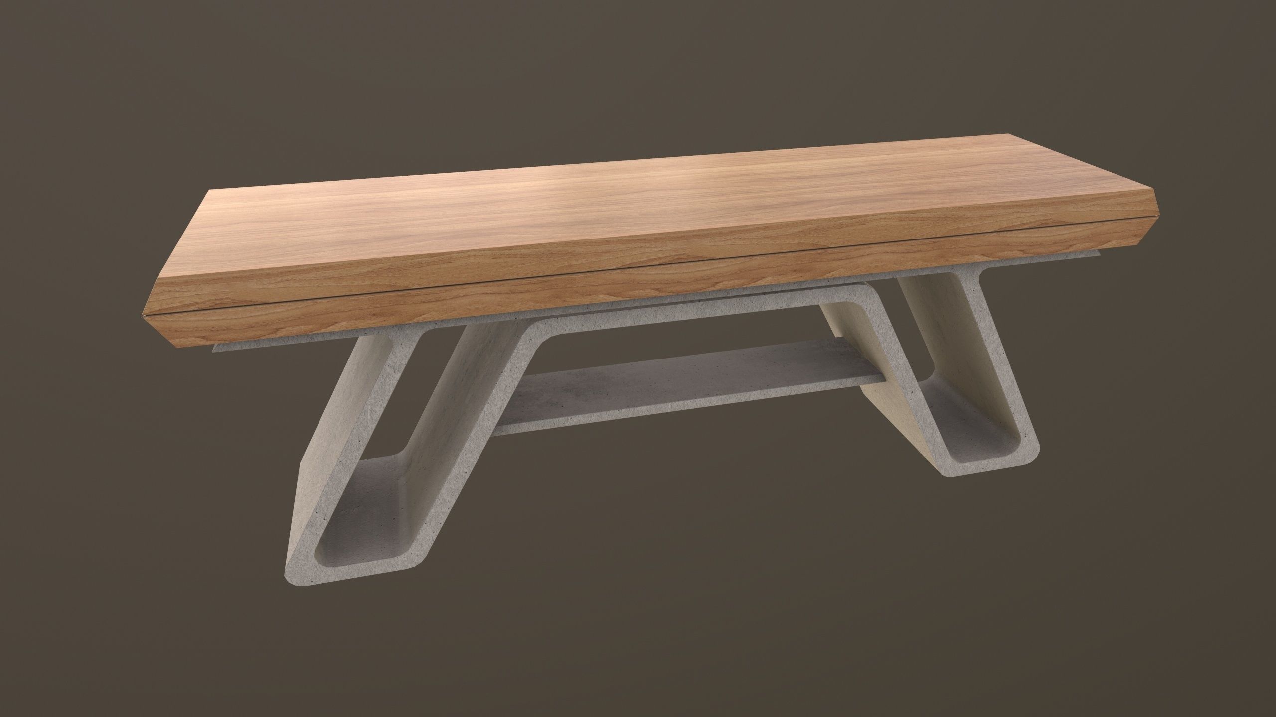 Modern Bench 3D Model VR AR  Low-poly 3D model_2