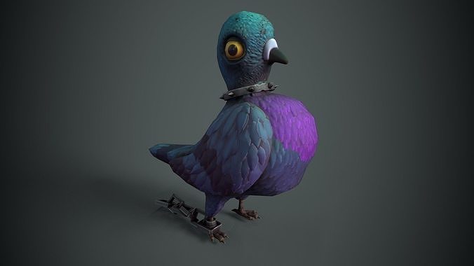 Stylized Piegon Low-poly 3D model