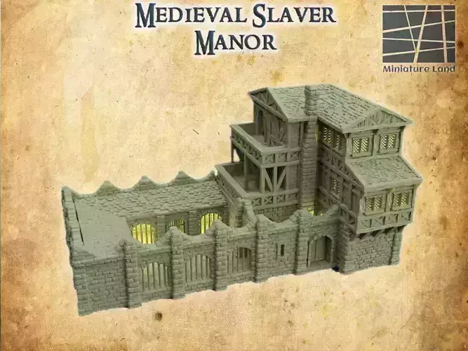 Medieval Slaver Manor Tabletop Terrain 28 mm