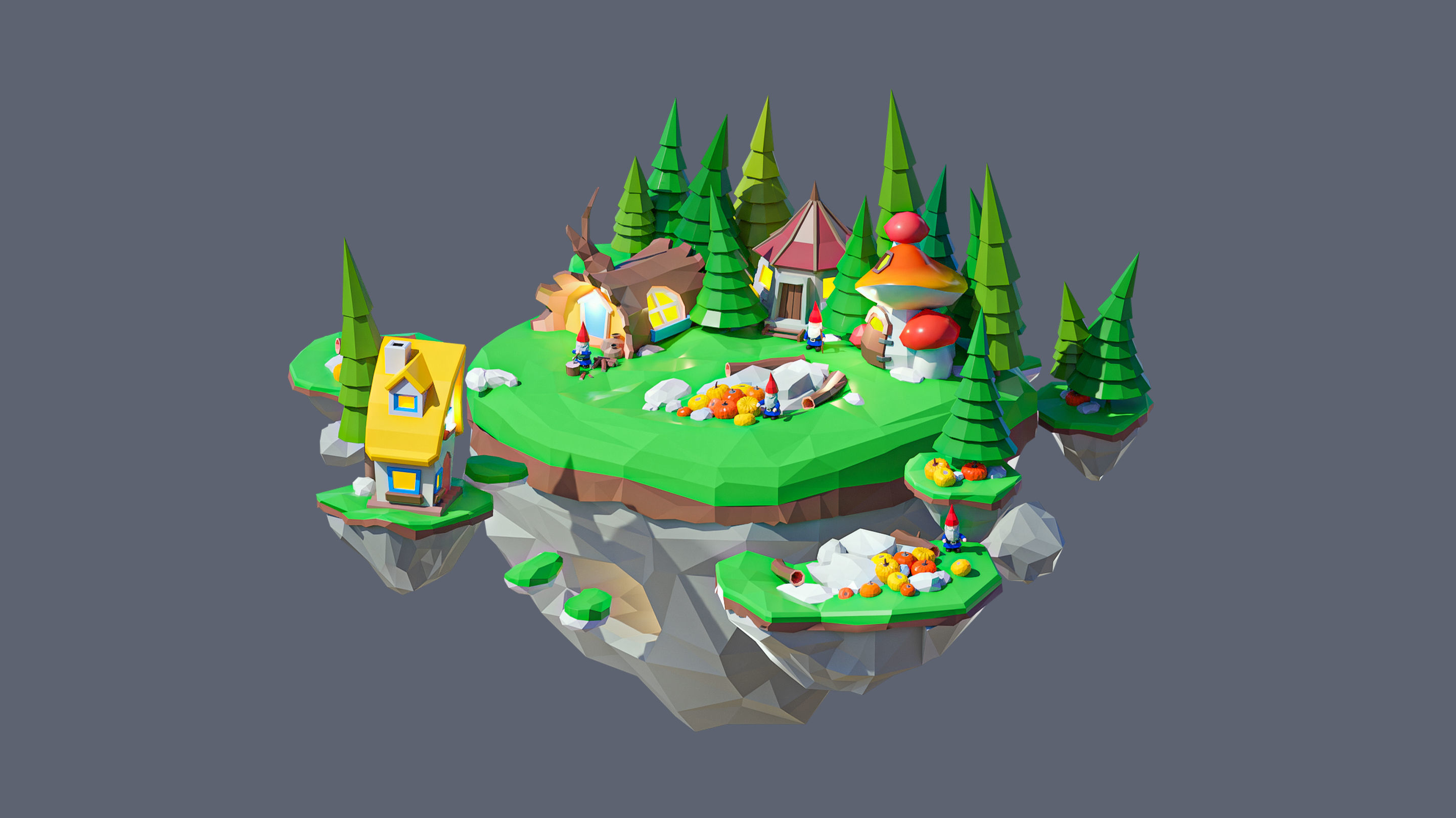 Worlds Islands Low-poly 3D model_20