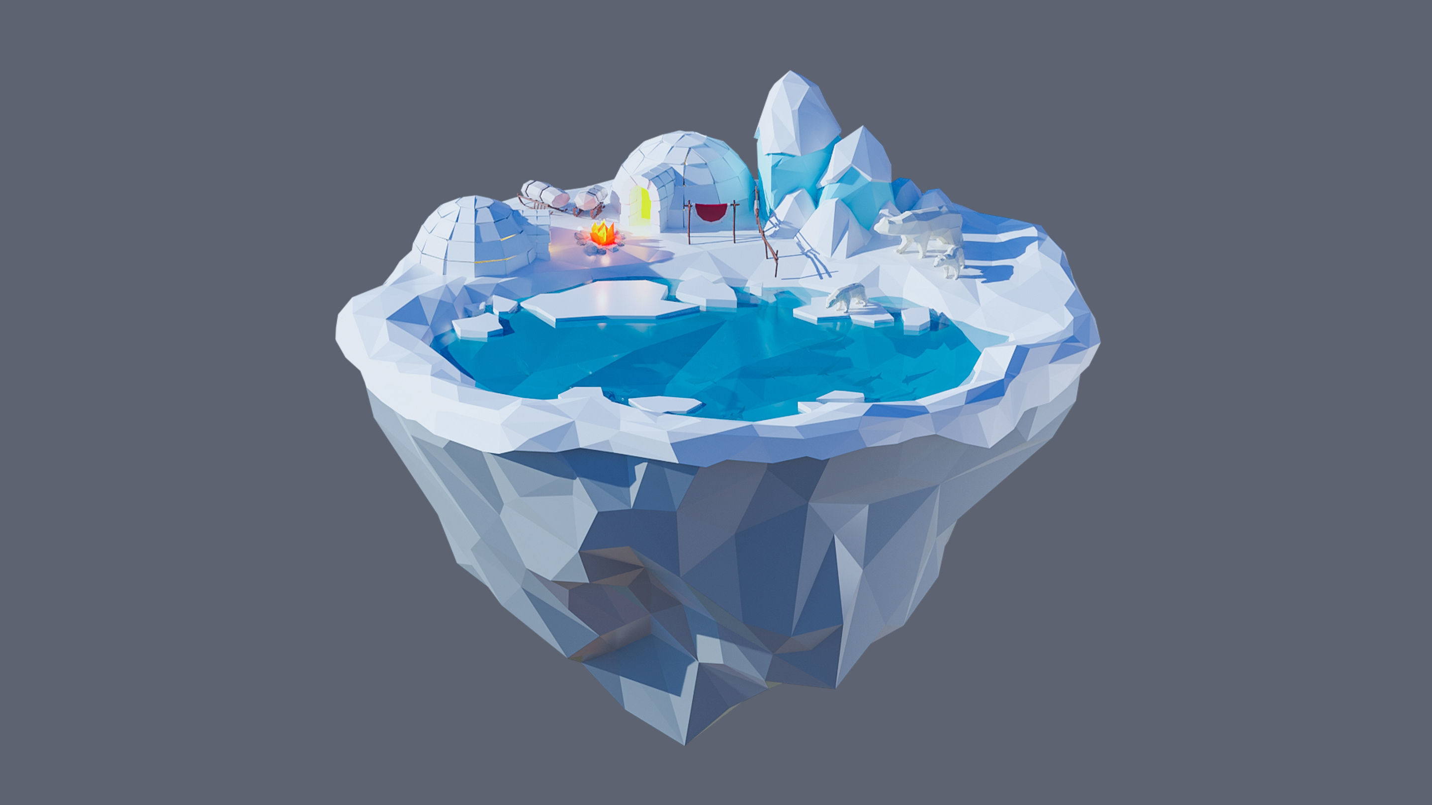 Worlds Islands Low-poly 3D model_59