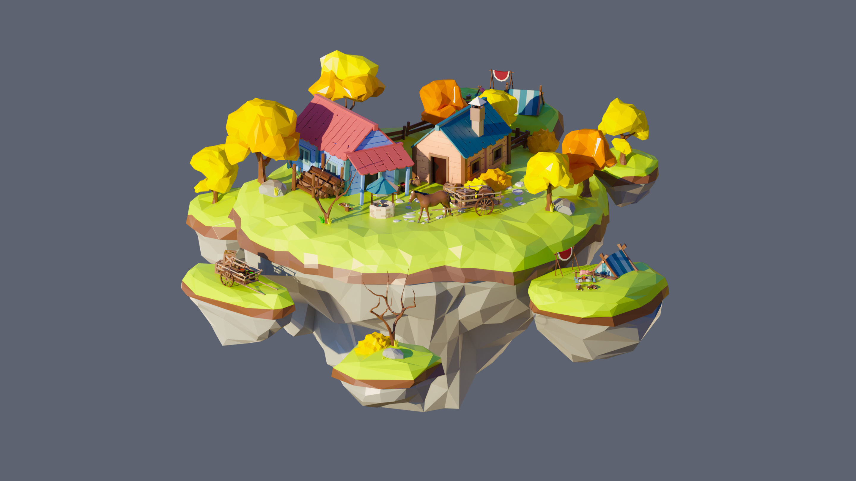Worlds Islands Low-poly 3D model_106