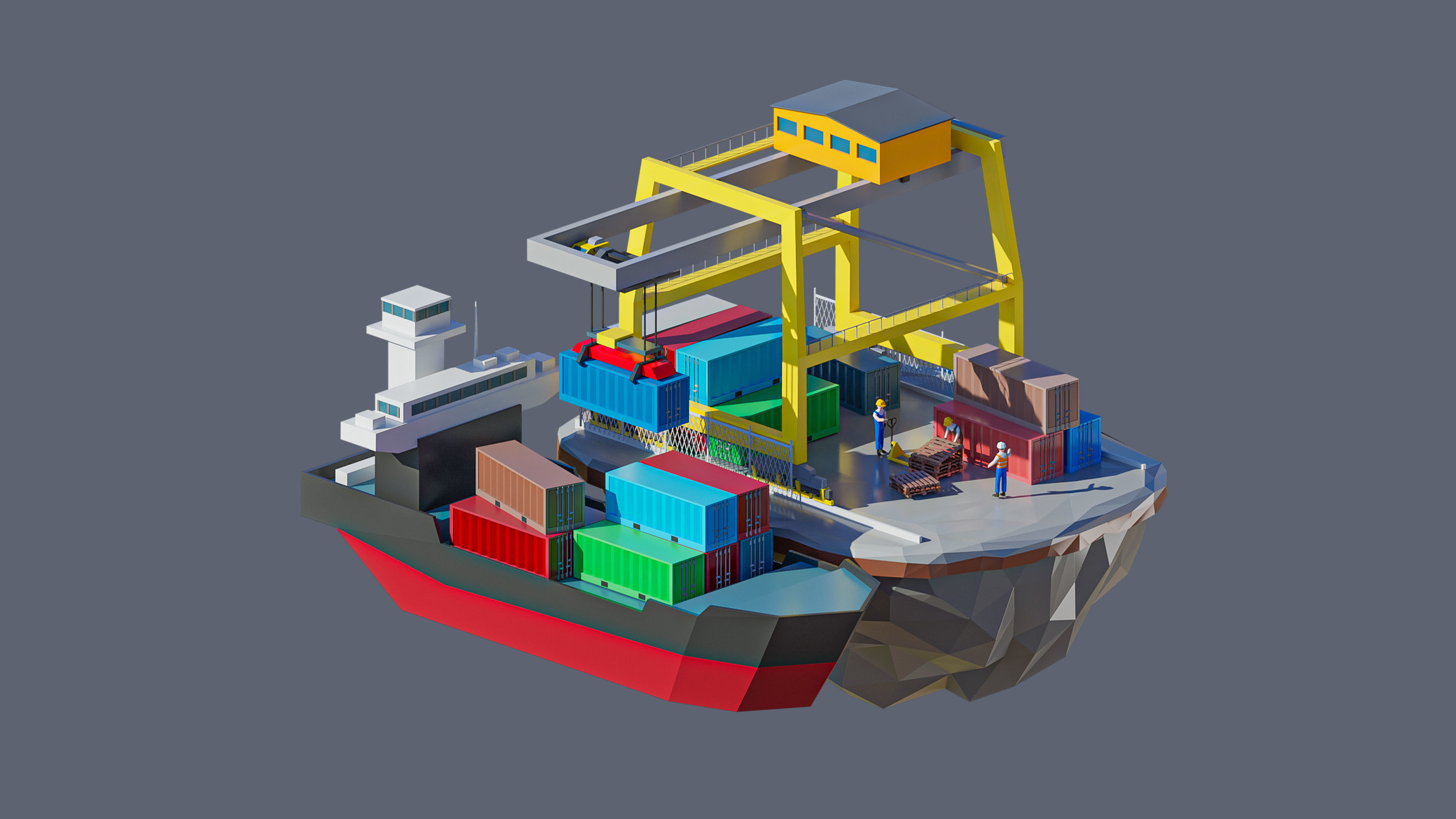 Worlds Islands Low-poly 3D model_46