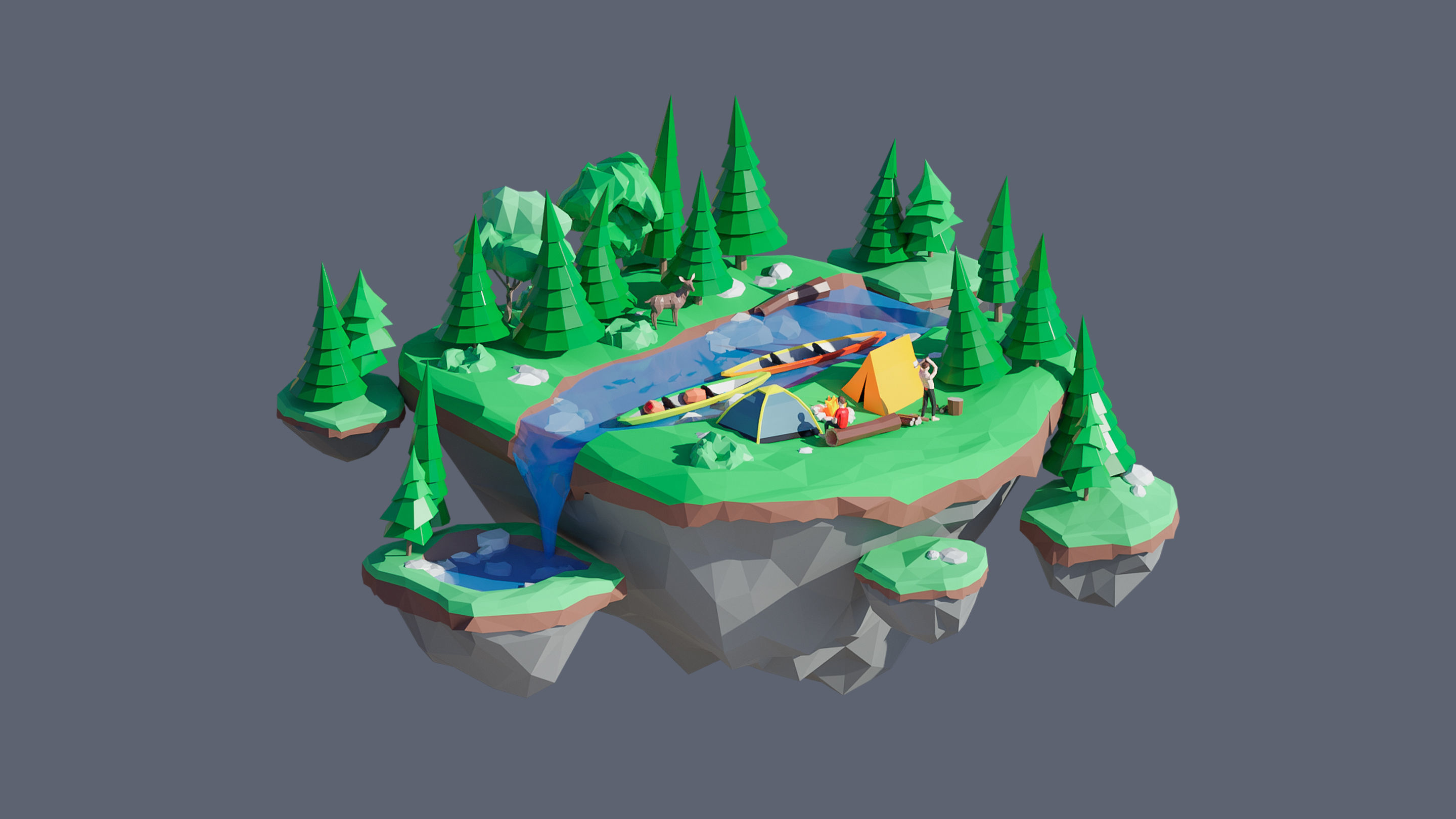 Worlds Islands Low-poly 3D model_55