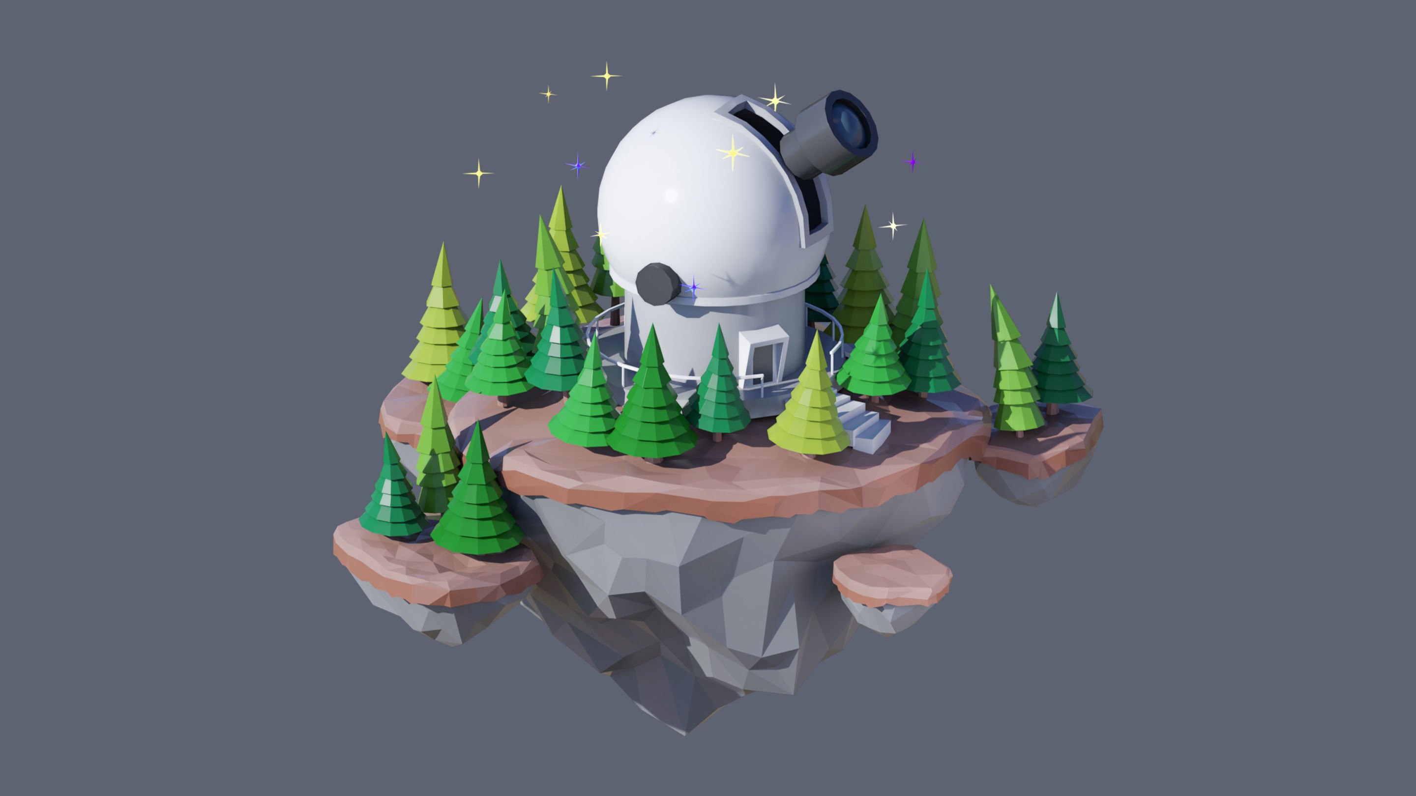 Worlds Islands Low-poly 3D model_80