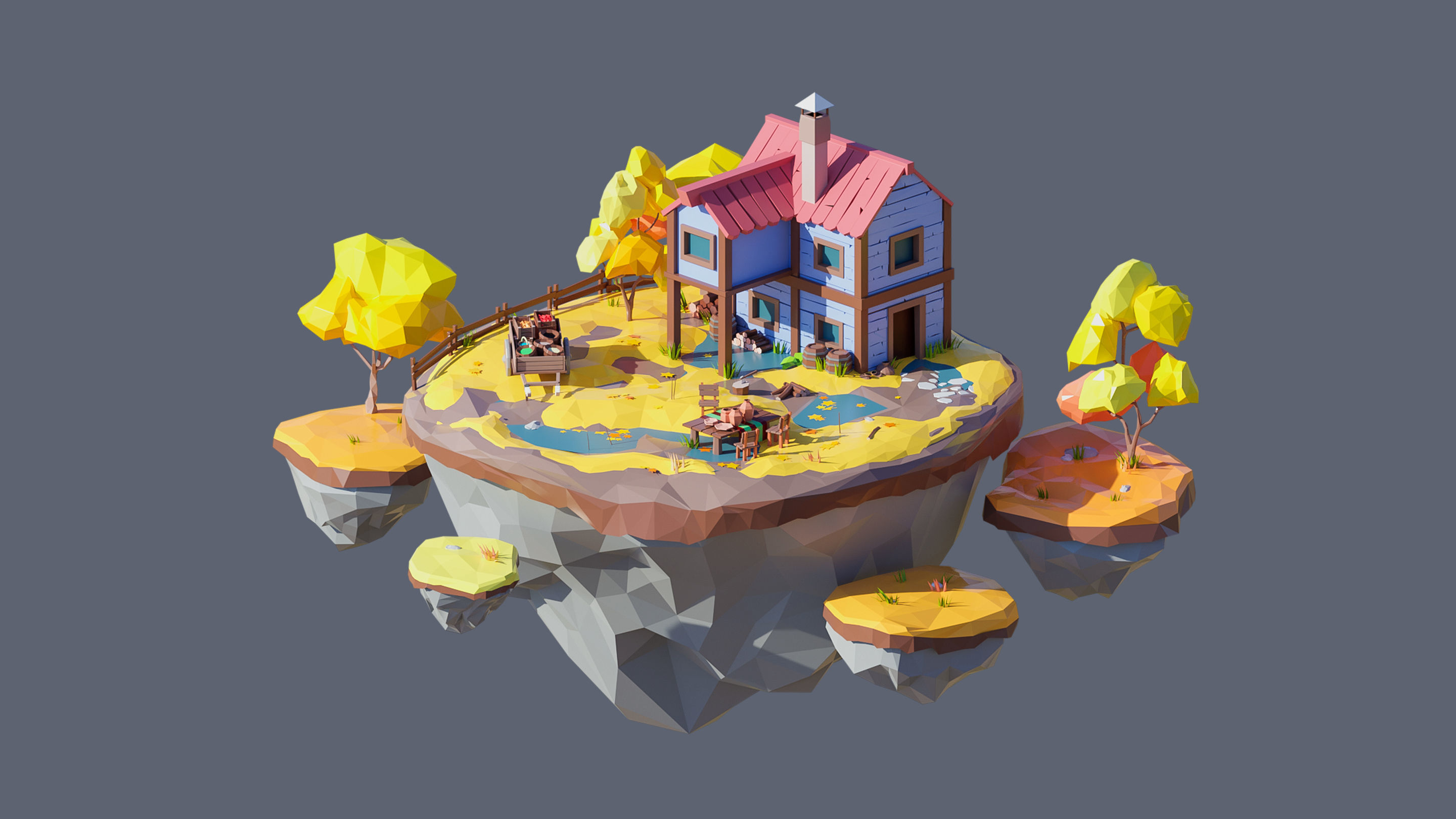 Worlds Islands Low-poly 3D model_50