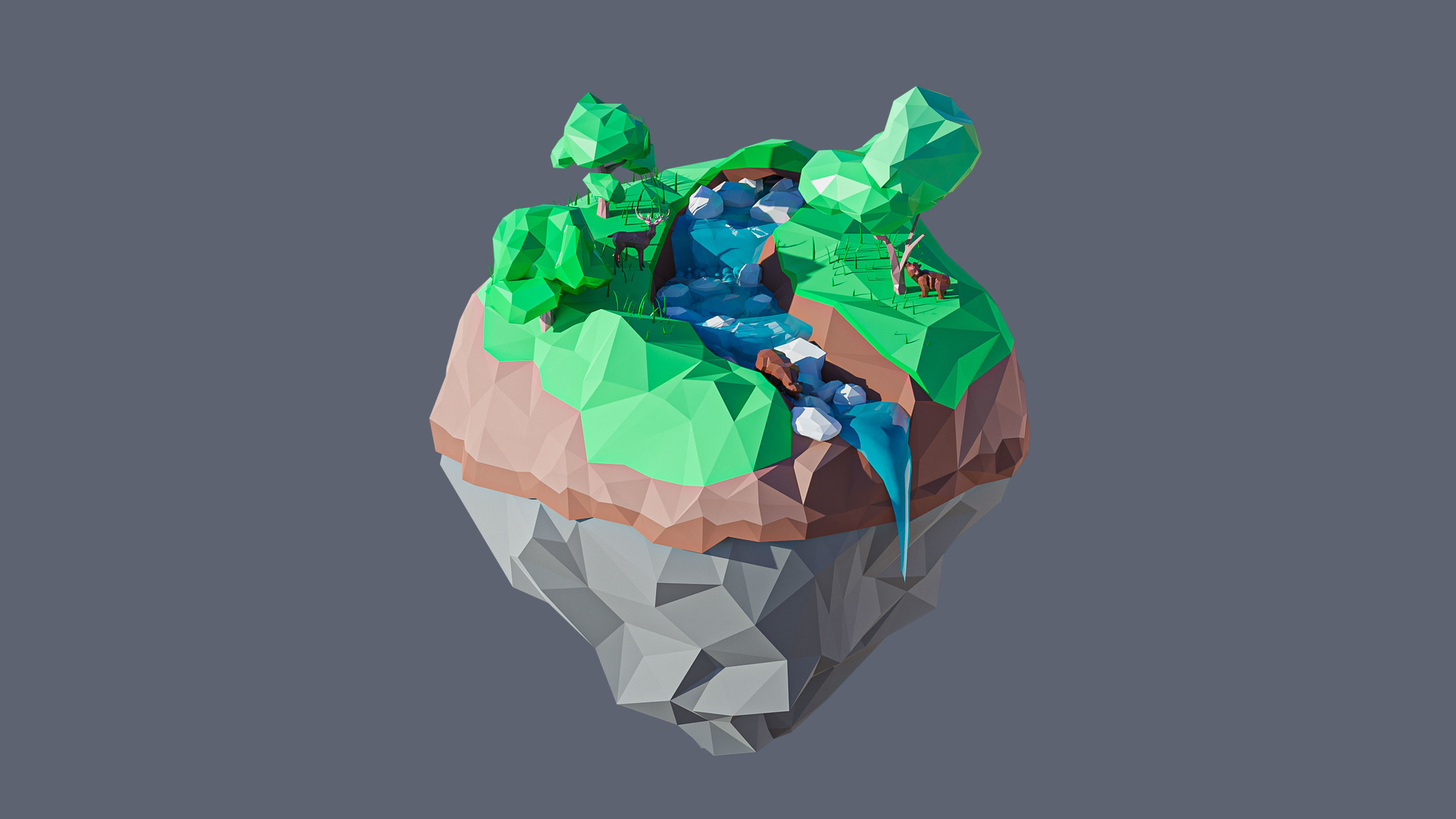 Worlds Islands Low-poly 3D model_43