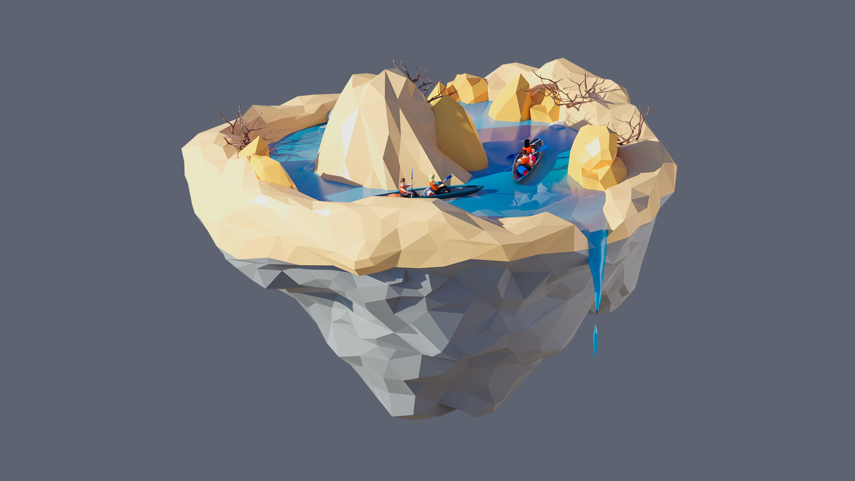 Worlds Islands Low-poly 3D model_63