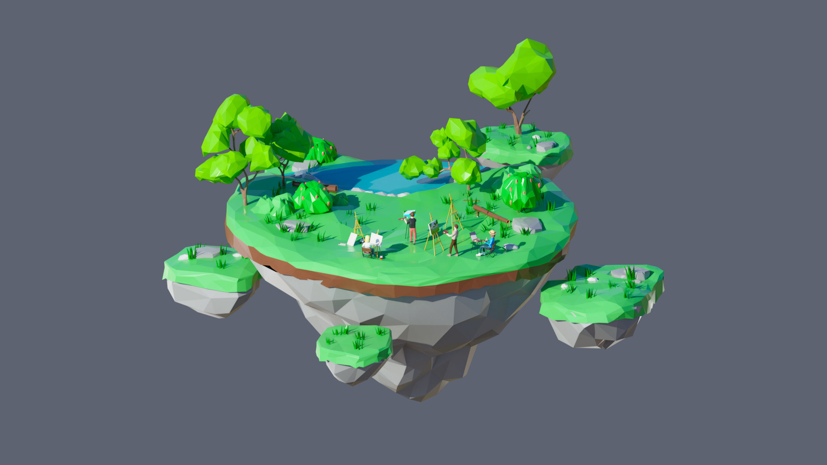 Worlds Islands Low-poly 3D model_105