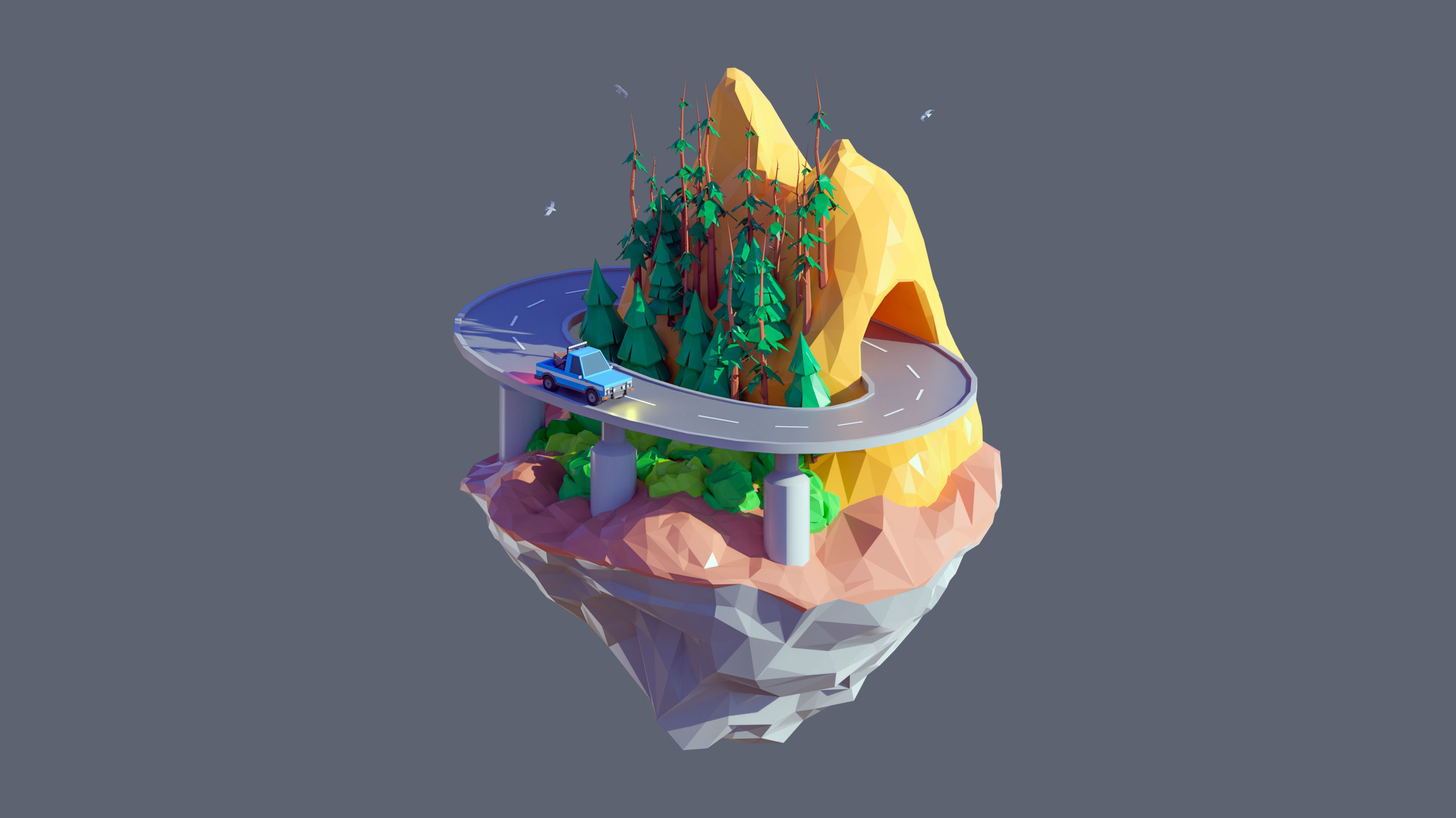 Worlds Islands Low-poly 3D model_103