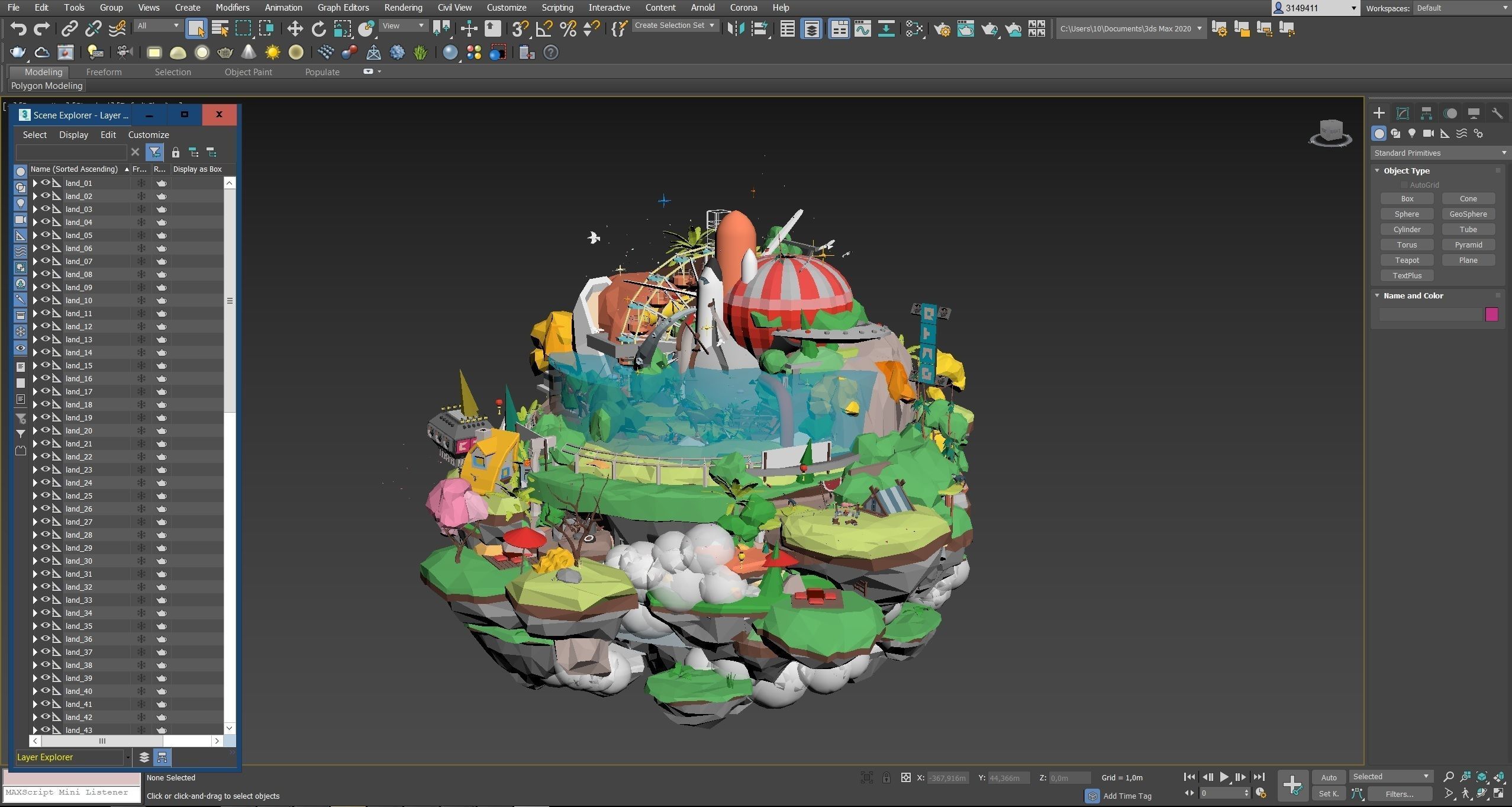 Worlds Islands Low-poly 3D model_110
