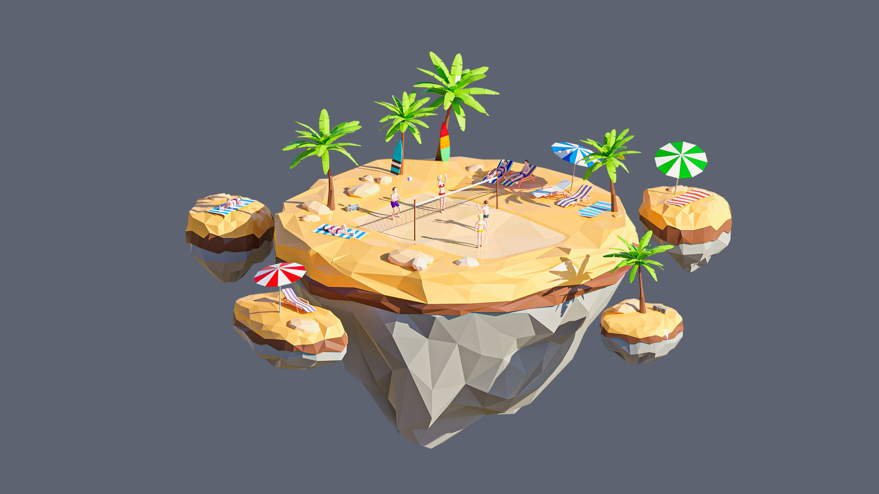 Worlds Islands Low-poly 3D model_48