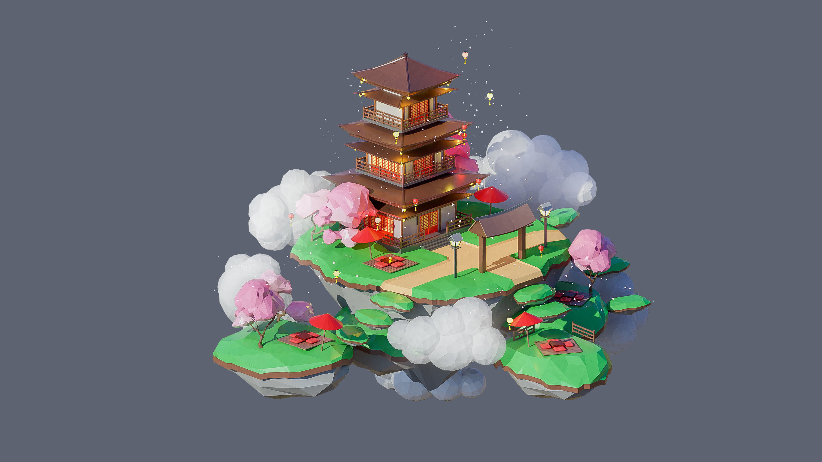 Worlds Islands Low-poly 3D model_12