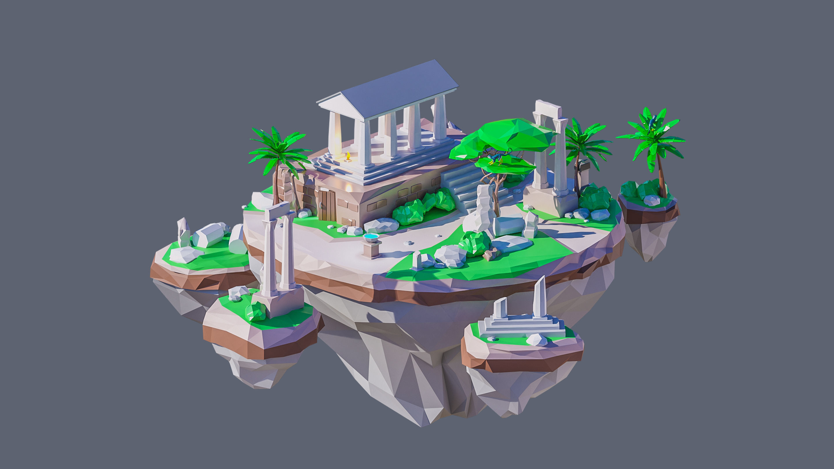 Worlds Islands Low-poly 3D model_32