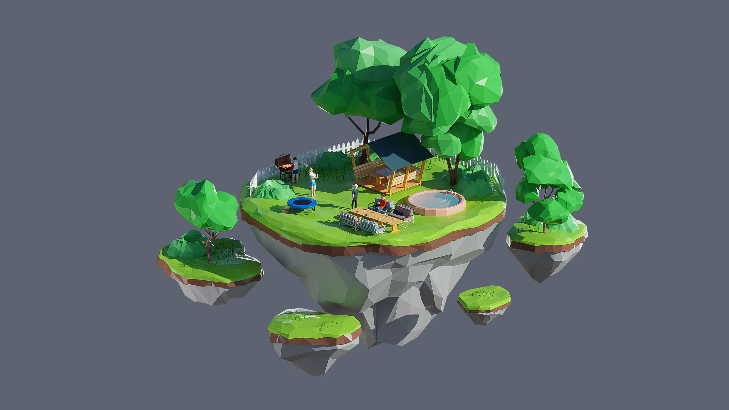 Worlds Islands Low-poly 3D model_69