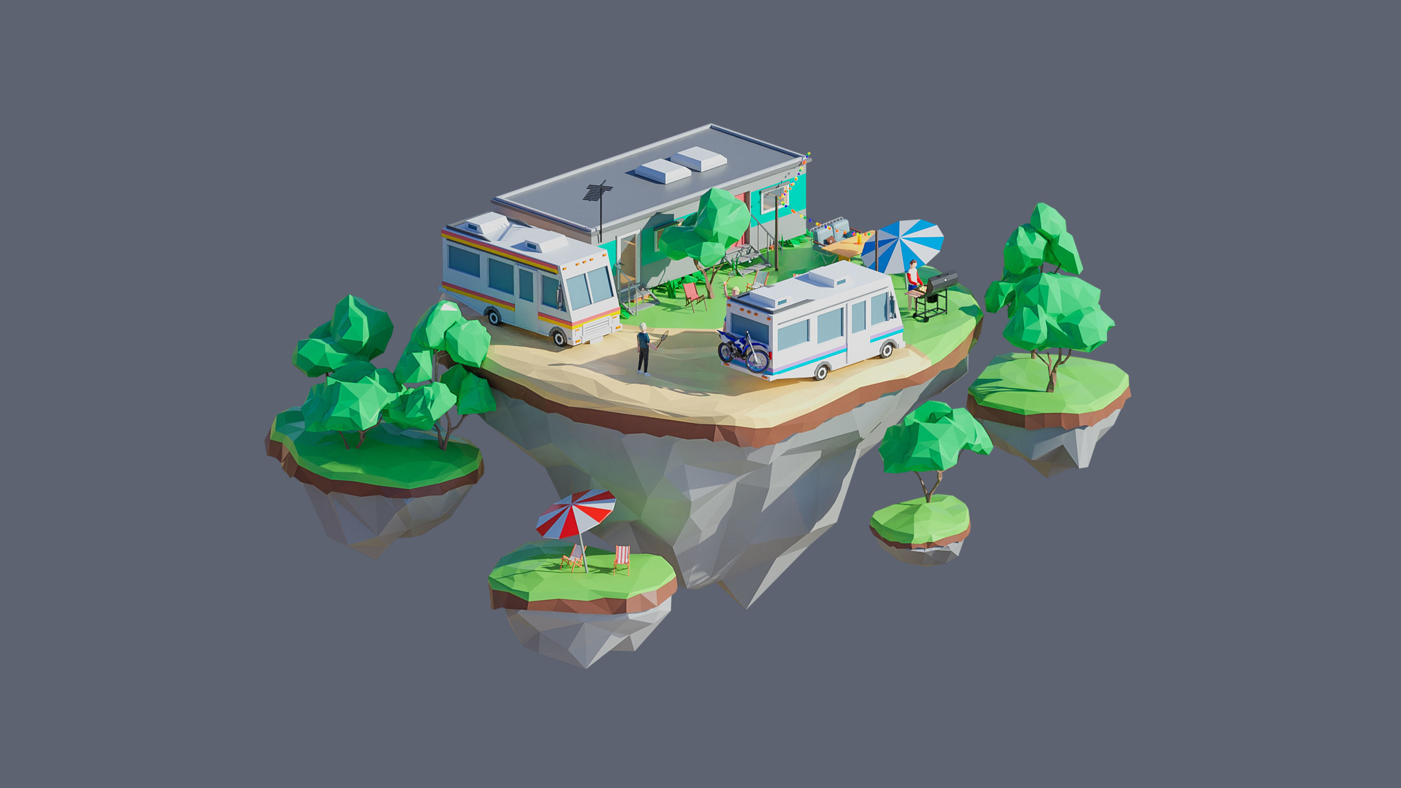 Worlds Islands Low-poly 3D model_61