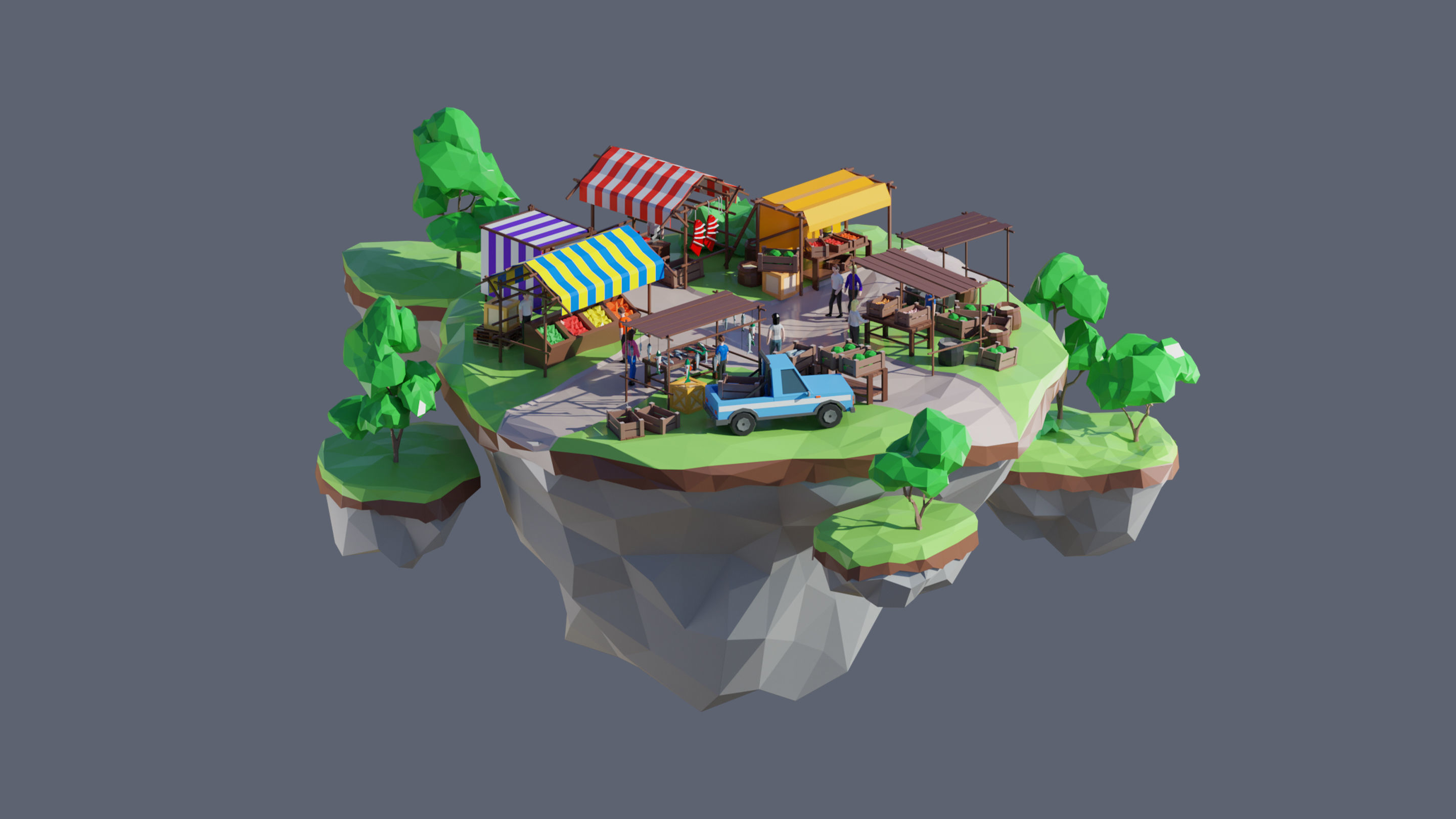 Worlds Islands Low-poly 3D model_75