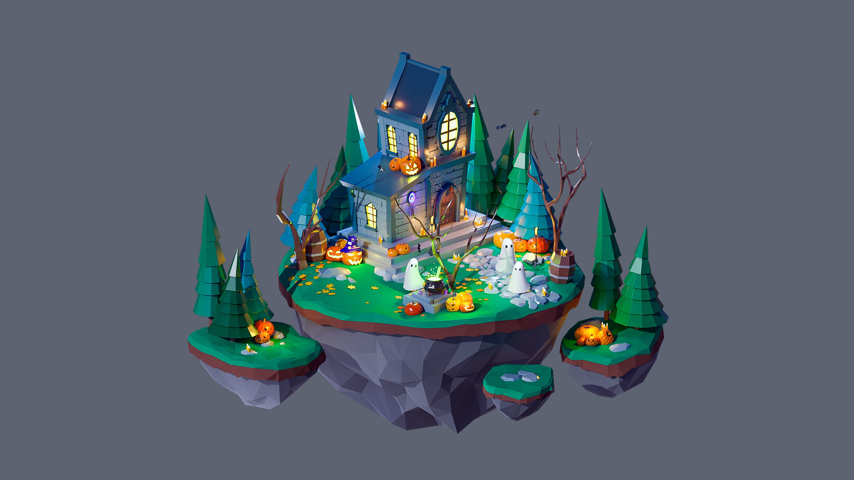 Worlds Islands Low-poly 3D model_13