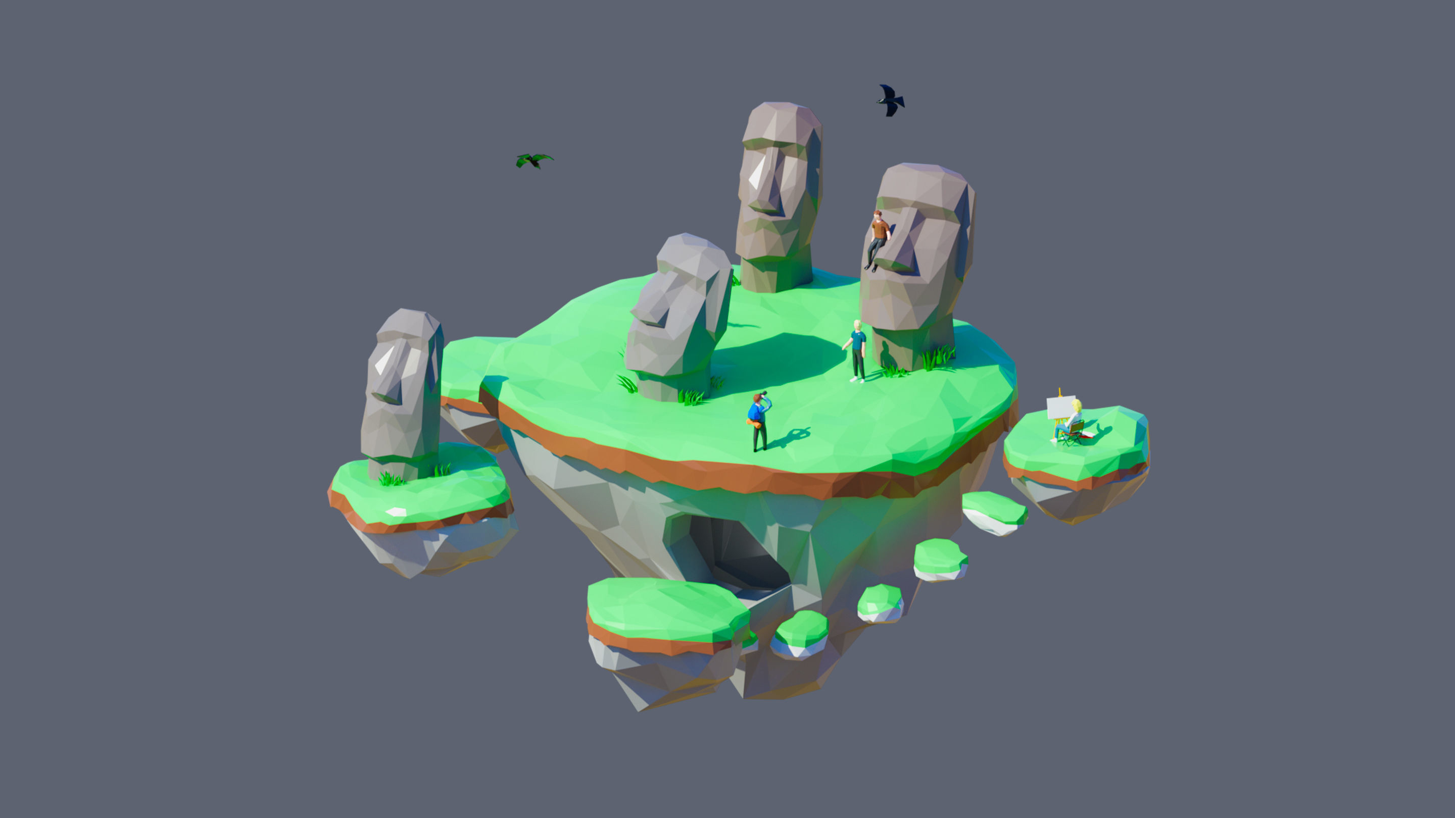 Worlds Islands Low-poly 3D model_98